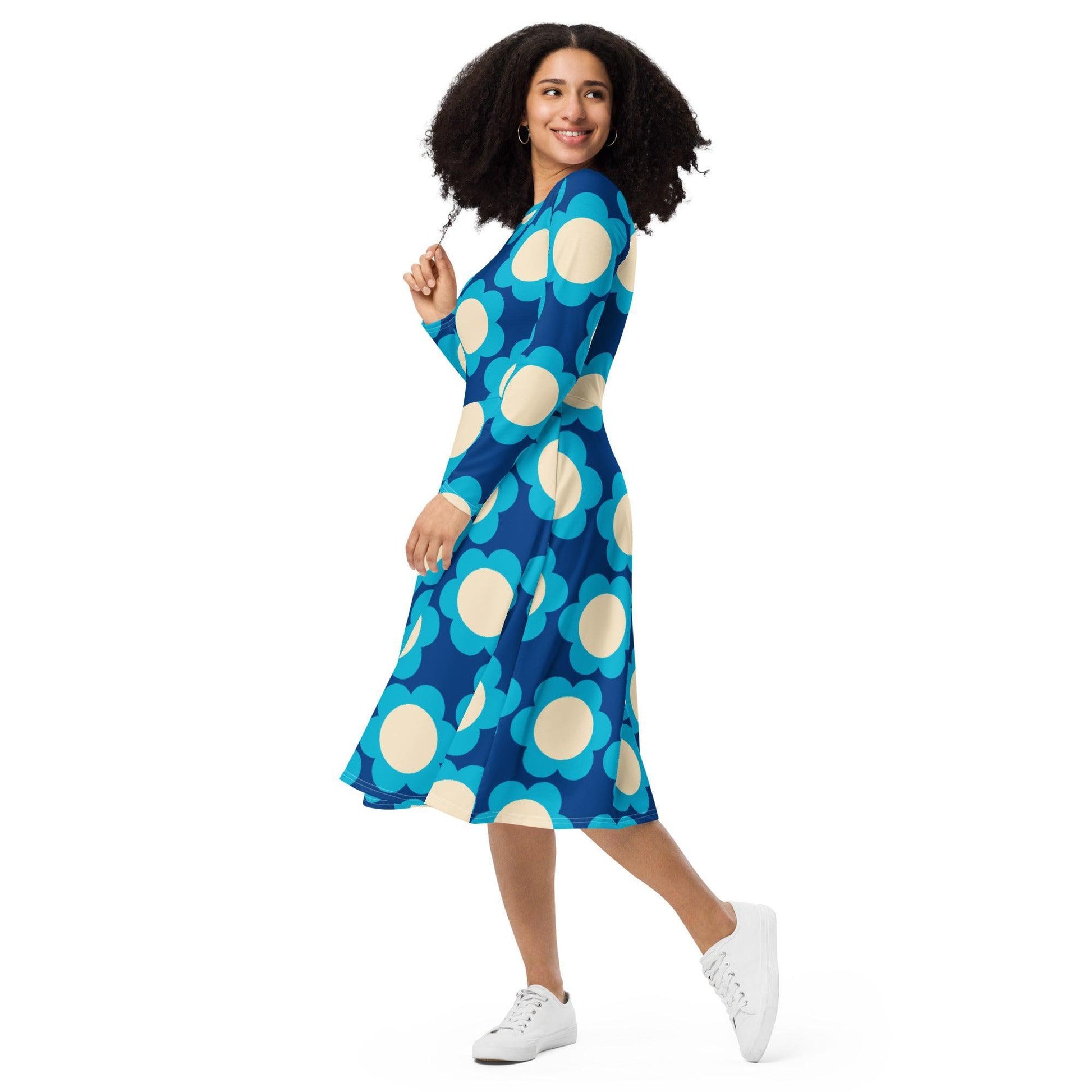 ELLIE blue - Midi Dress With Pockets | SHALMIAK