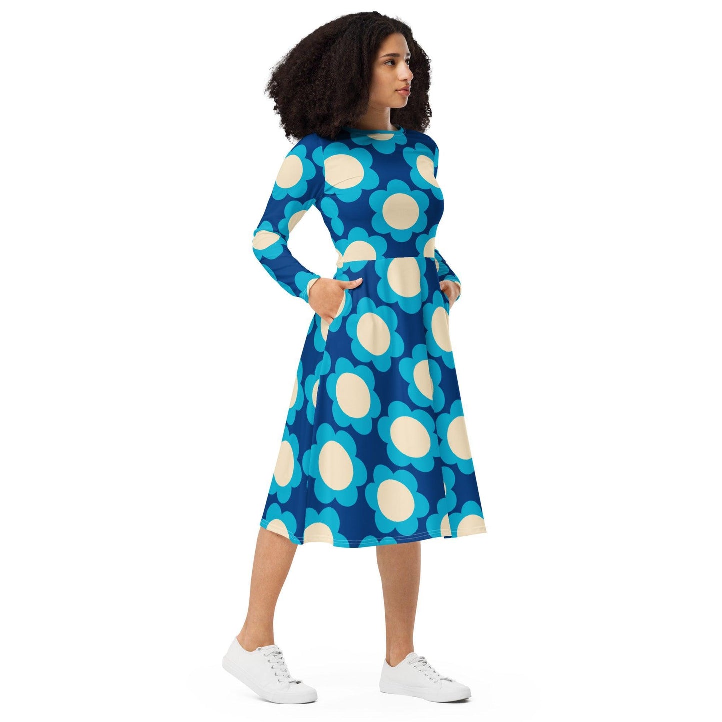 ELLIE blue - Midi Dress With Pockets | SHALMIAK