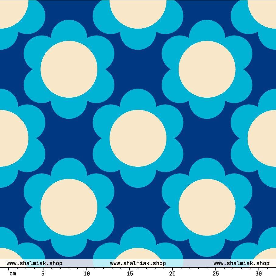 Fabric - ELLIE blue - Classic floral print