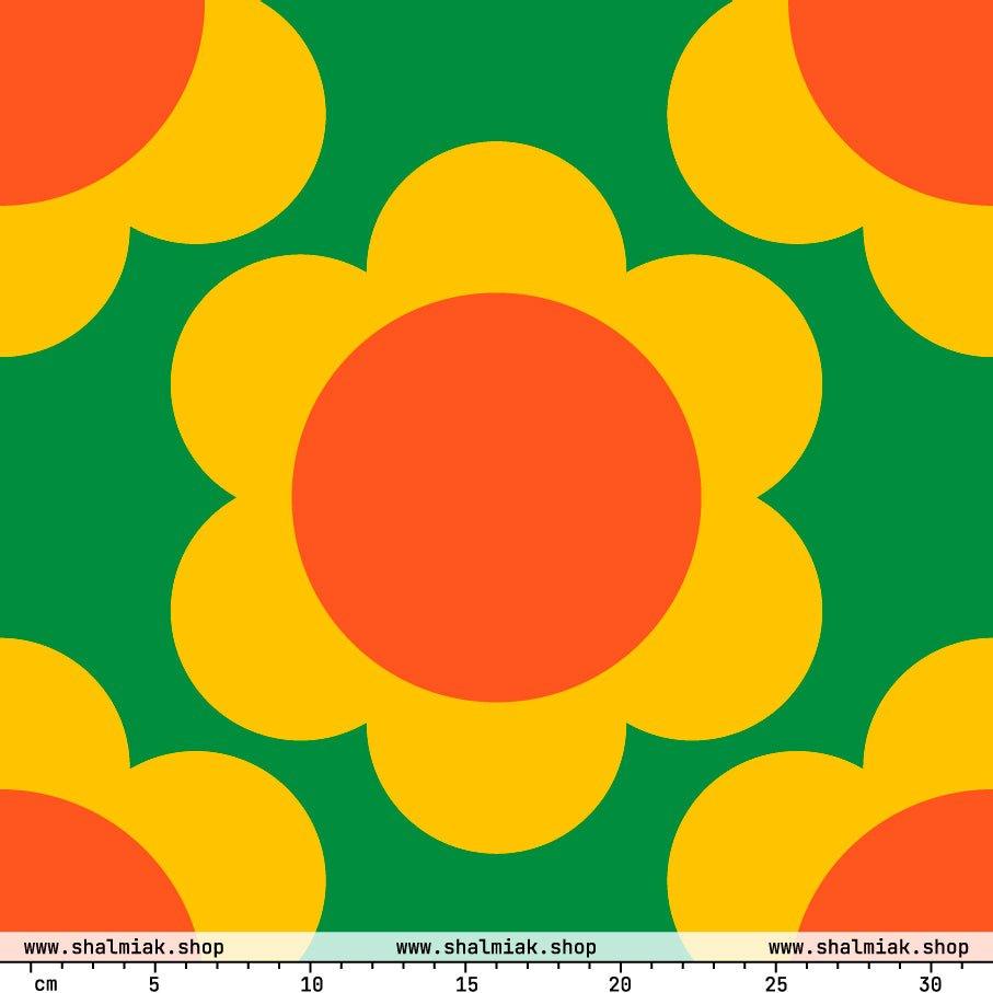 Fabric - ELLIE green XL - Classic floral print