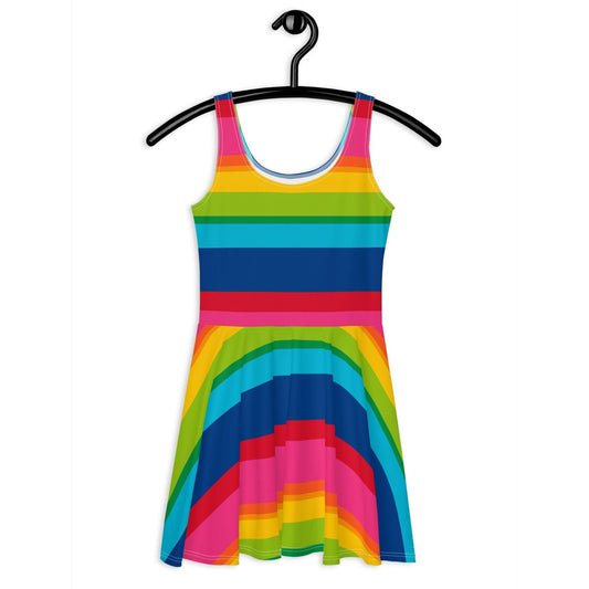 ELLIE rainbow stripe - Skater Dress | SHALMIAK
