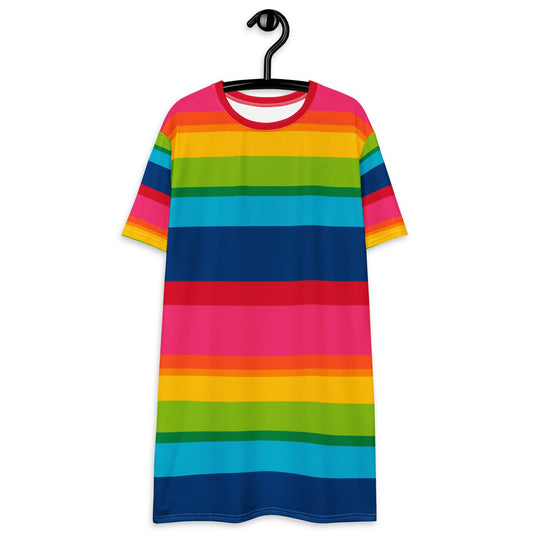 ELLIE rainbow stripe - T-Shirt Dress | SHALMIAK
