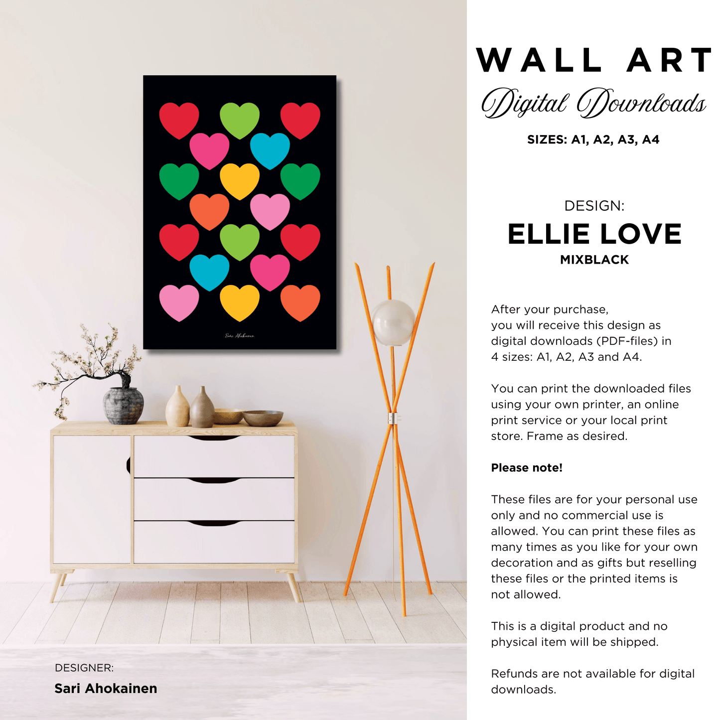 DIGITAL WALL ART - ELLIE LOVE mixblack | SHALMIAK