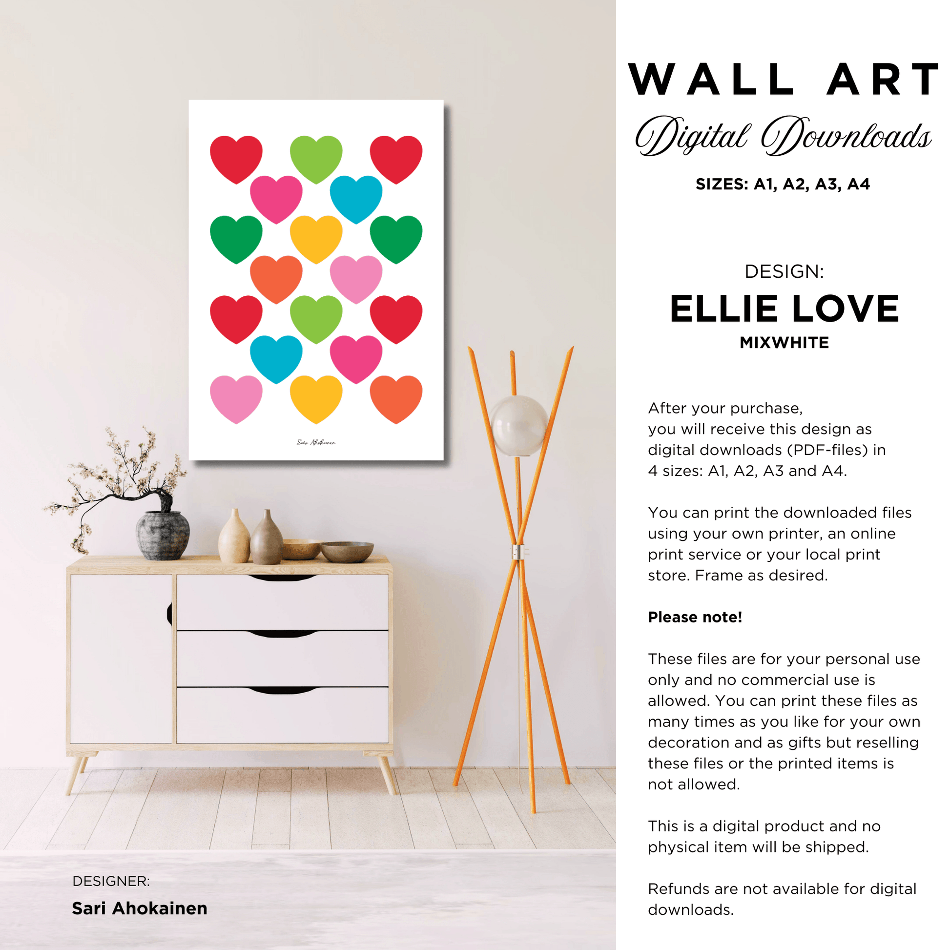 DIGITAL WALL ART - ELLIE LOVE mixwhite | SHALMIAK