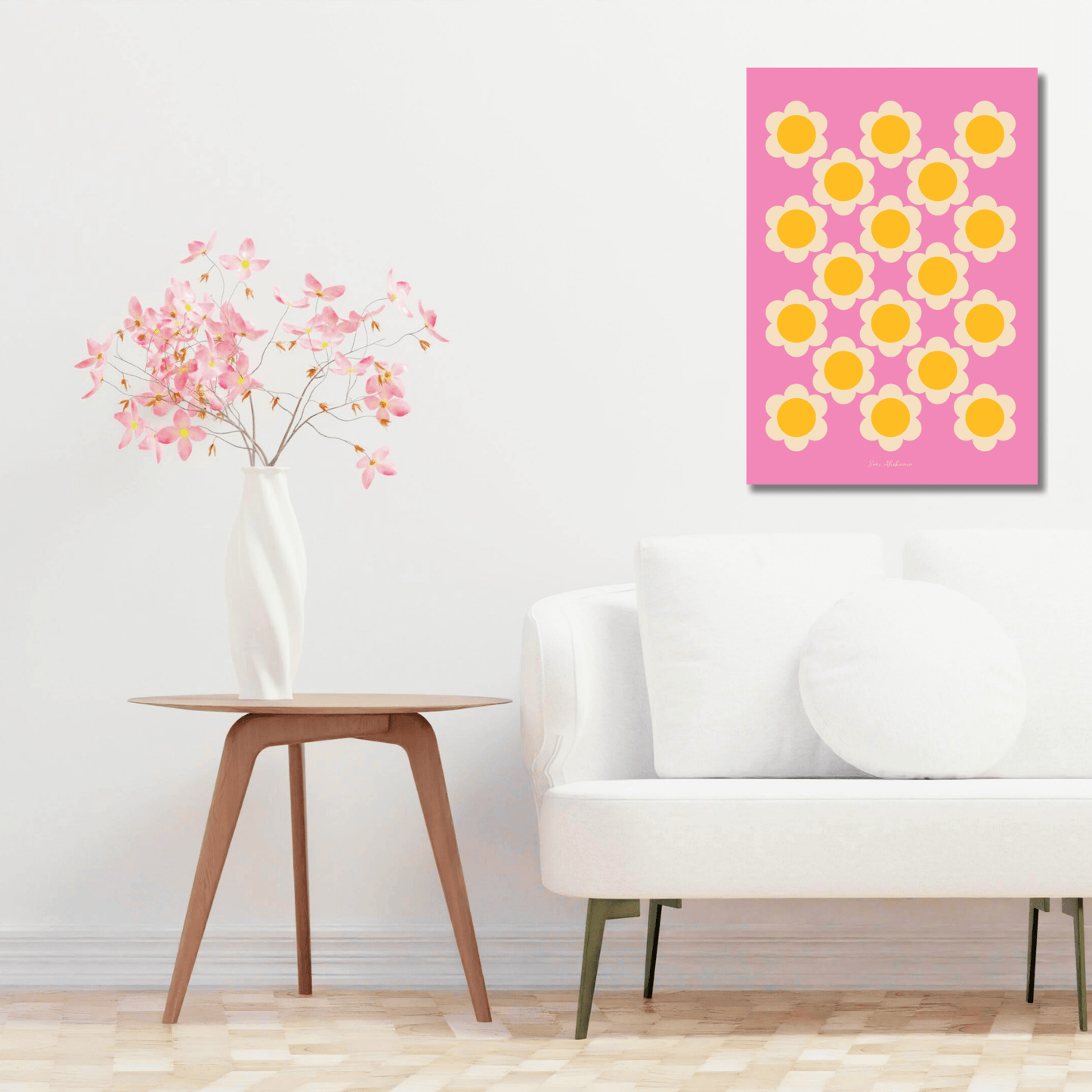 DIGITAL WALL ART - ELLIE yellow pink | SHALMIAK