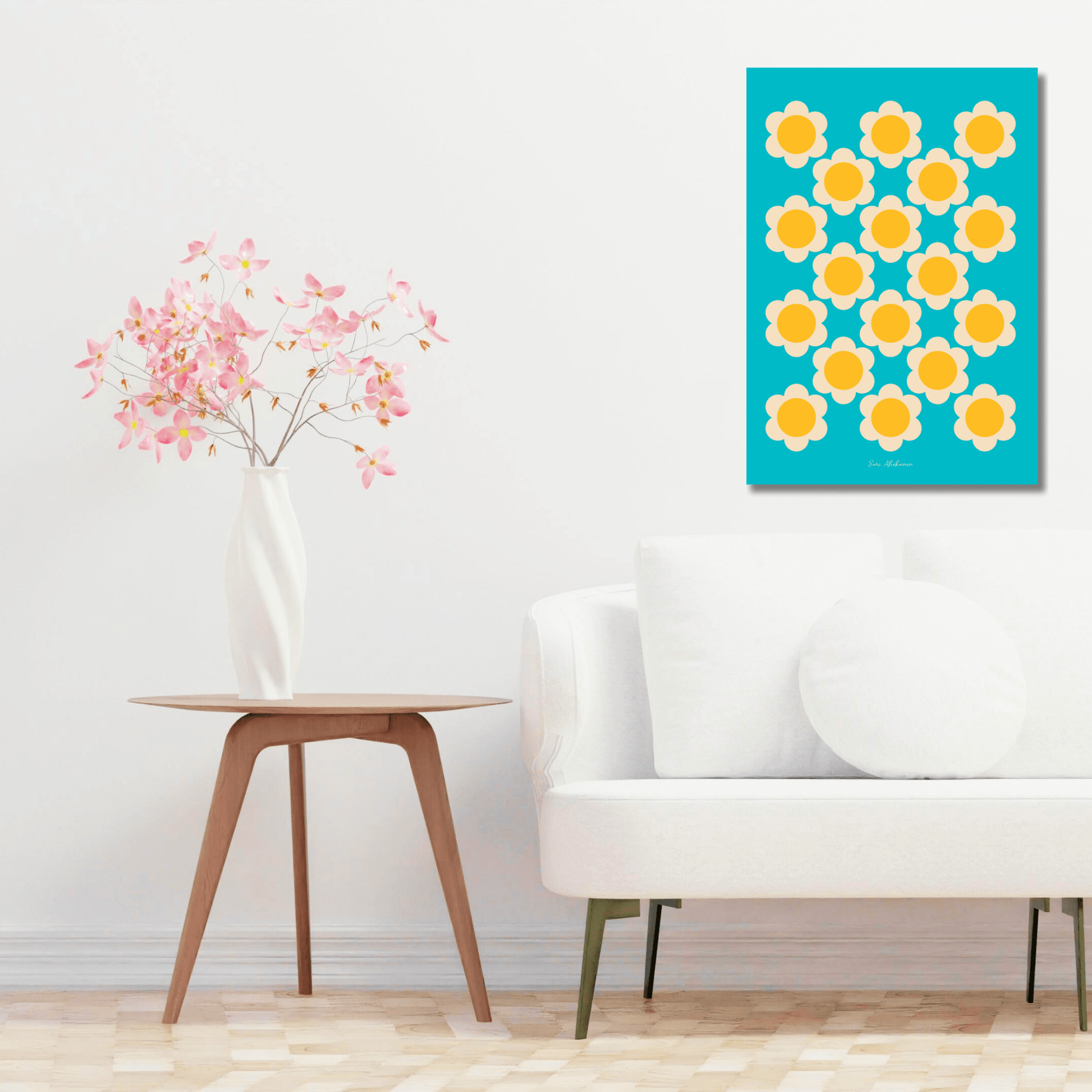 DIGITAL WALL ART - ELLIE yellow turquoise | SHALMIAK