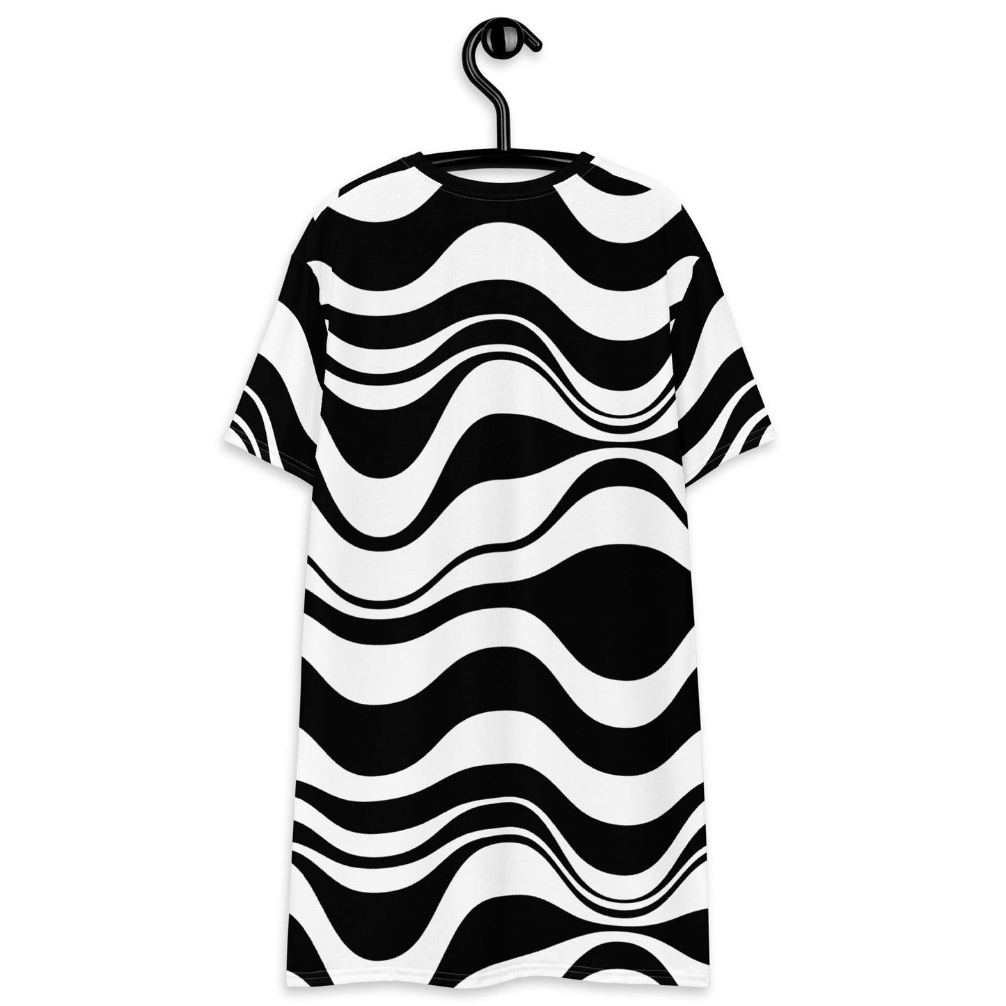 ENERGY WAVES black - T-Shirt Dress | SHALMIAK