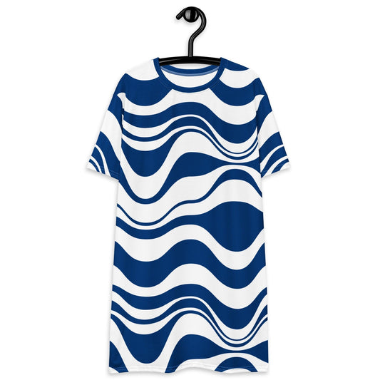 ENERGY WAVES blue - T-Shirt Dress | SHALMIAK