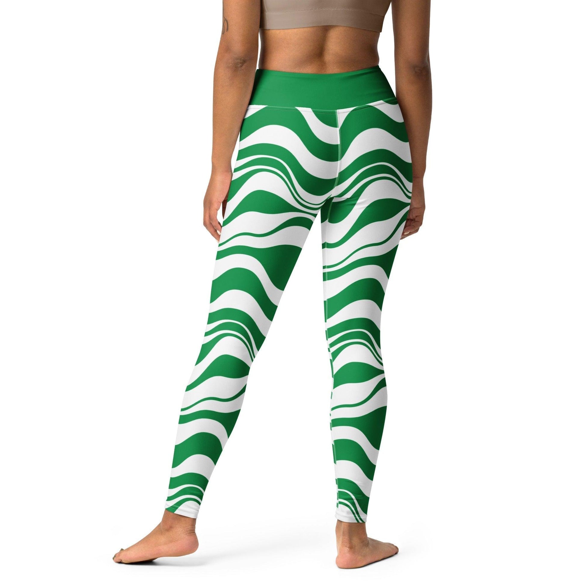 ENERGY WAVES green -2- Yoga Leggings