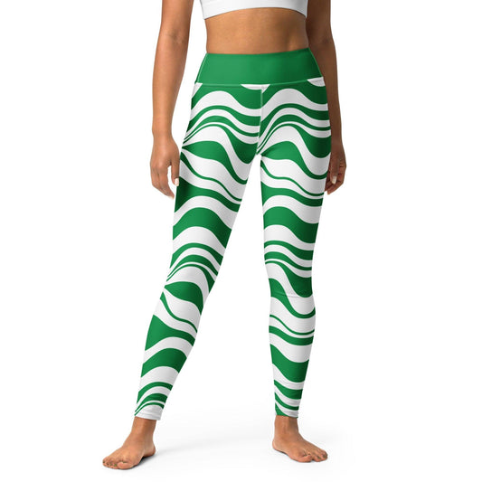 ENERGY WAVES green -2- Yoga Leggings | SHALMIAK