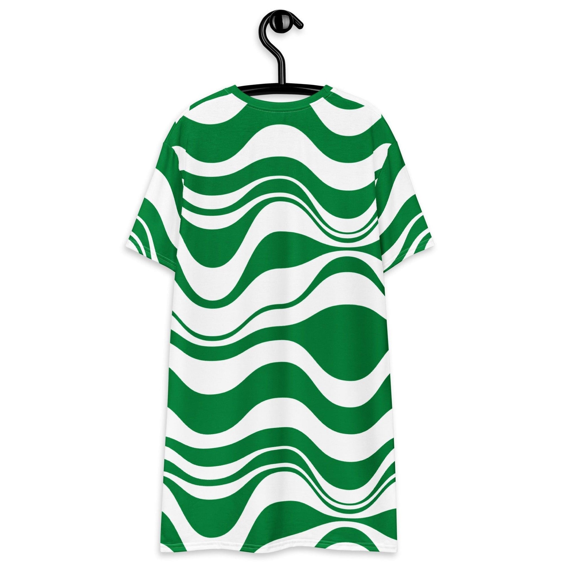 ENERGY WAVES green - T-Shirt Dress | SHALMIAK