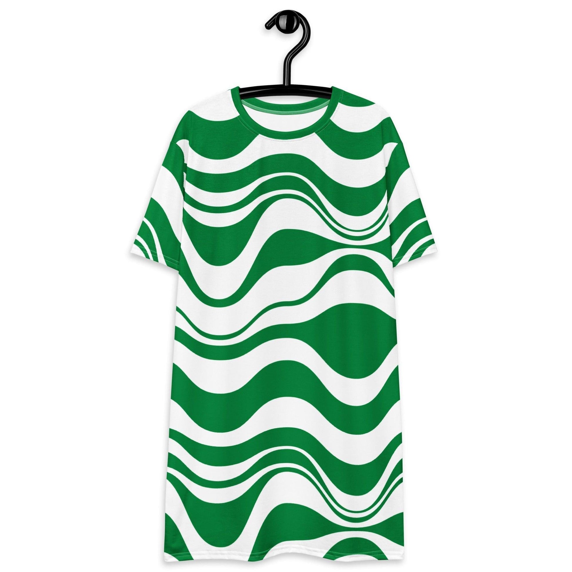 ENERGY WAVES green - T-Shirt Dress | SHALMIAK