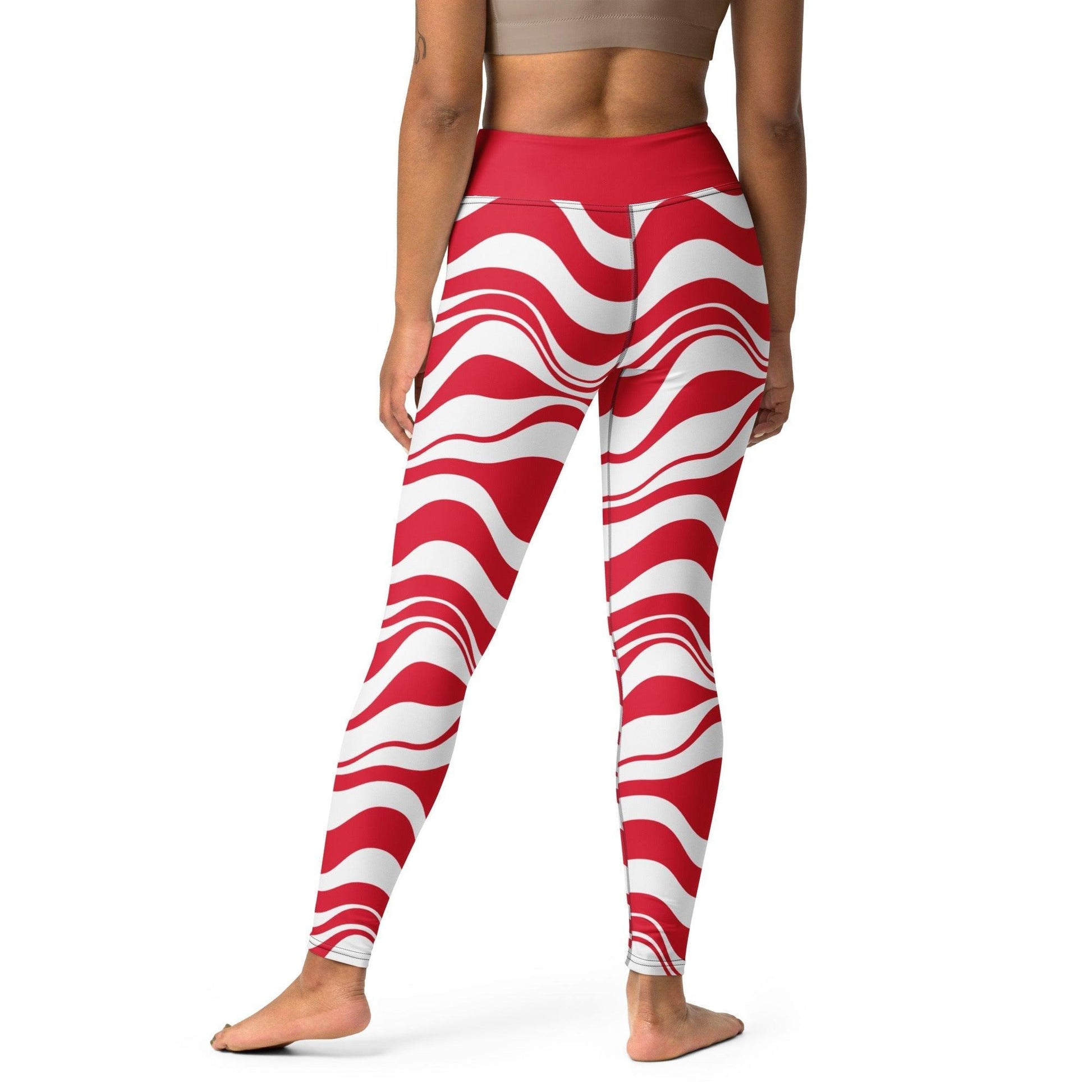 ENERGY WAVES red -2- Yoga Leggings | SHALMIAK