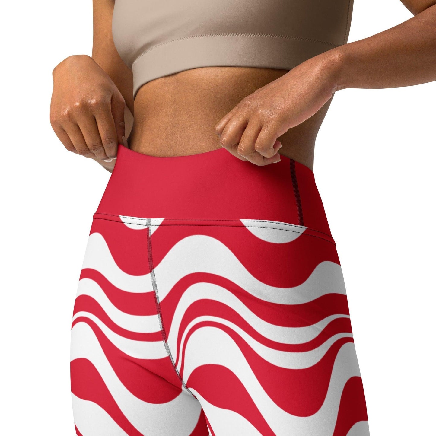 ENERGY WAVES red -2- Yoga Leggings | SHALMIAK
