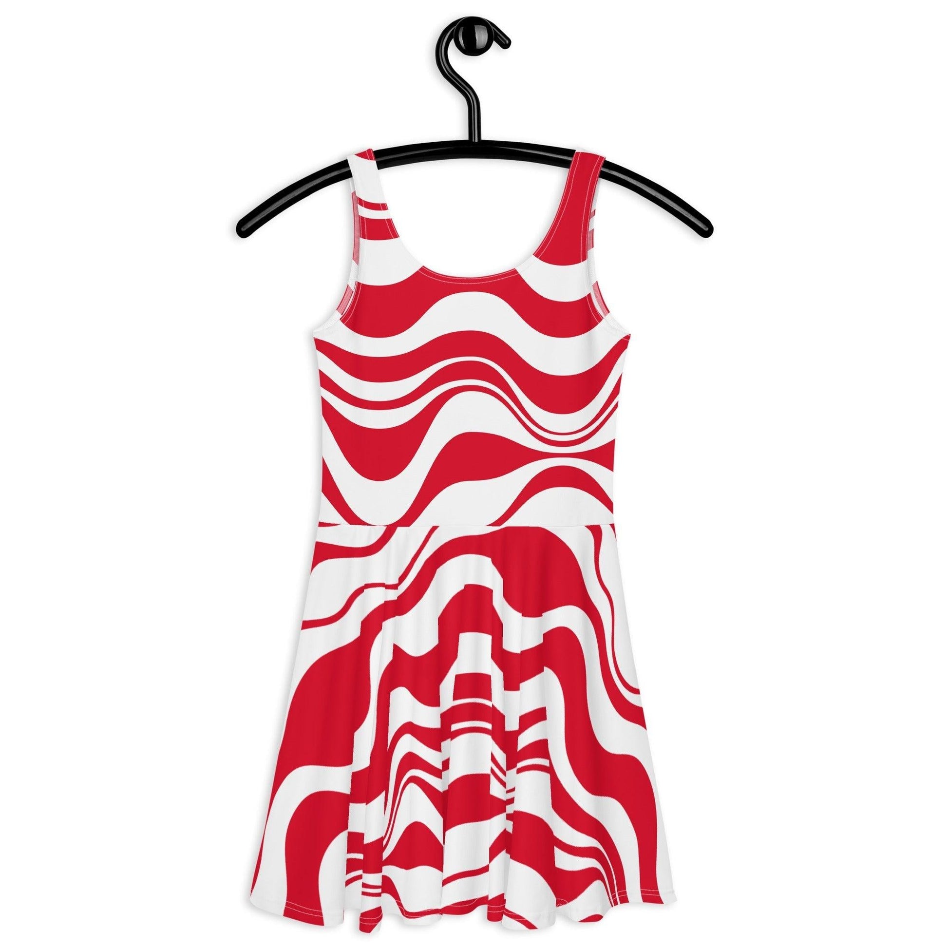 ENERGY WAVES red - Skater Dress | SHALMIAK