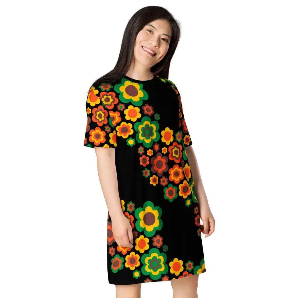 FLORA FOREVER retro - T-Shirt Dress | SHALMIAK