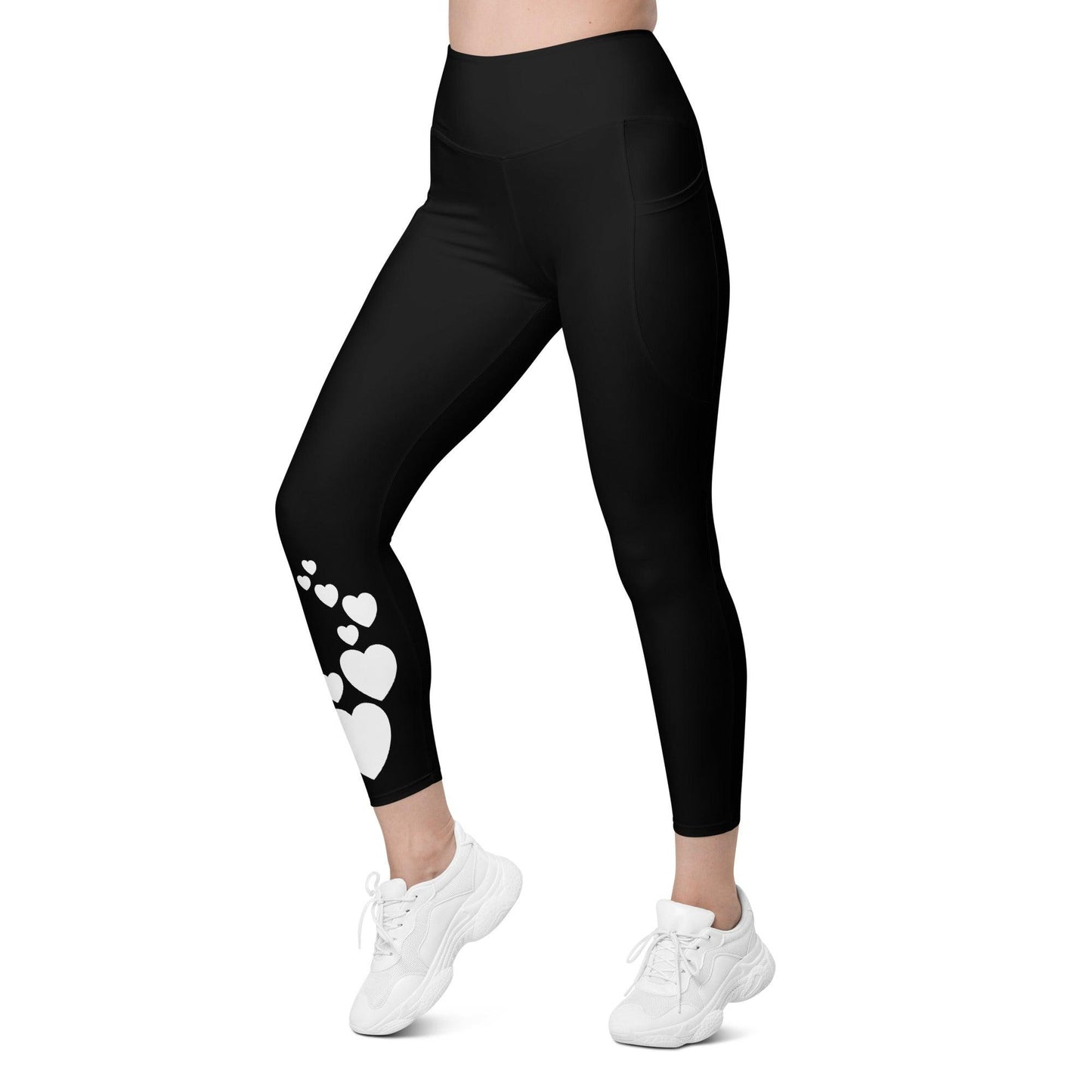 HEARTS bw - Leggings With Pockets | SHALMIAK