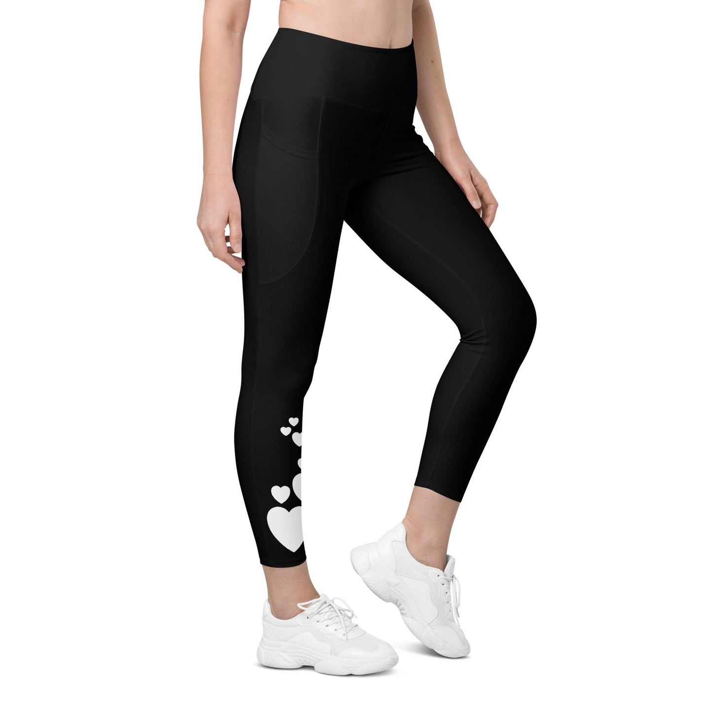 HEARTS bw - Leggings With Pockets | SHALMIAK