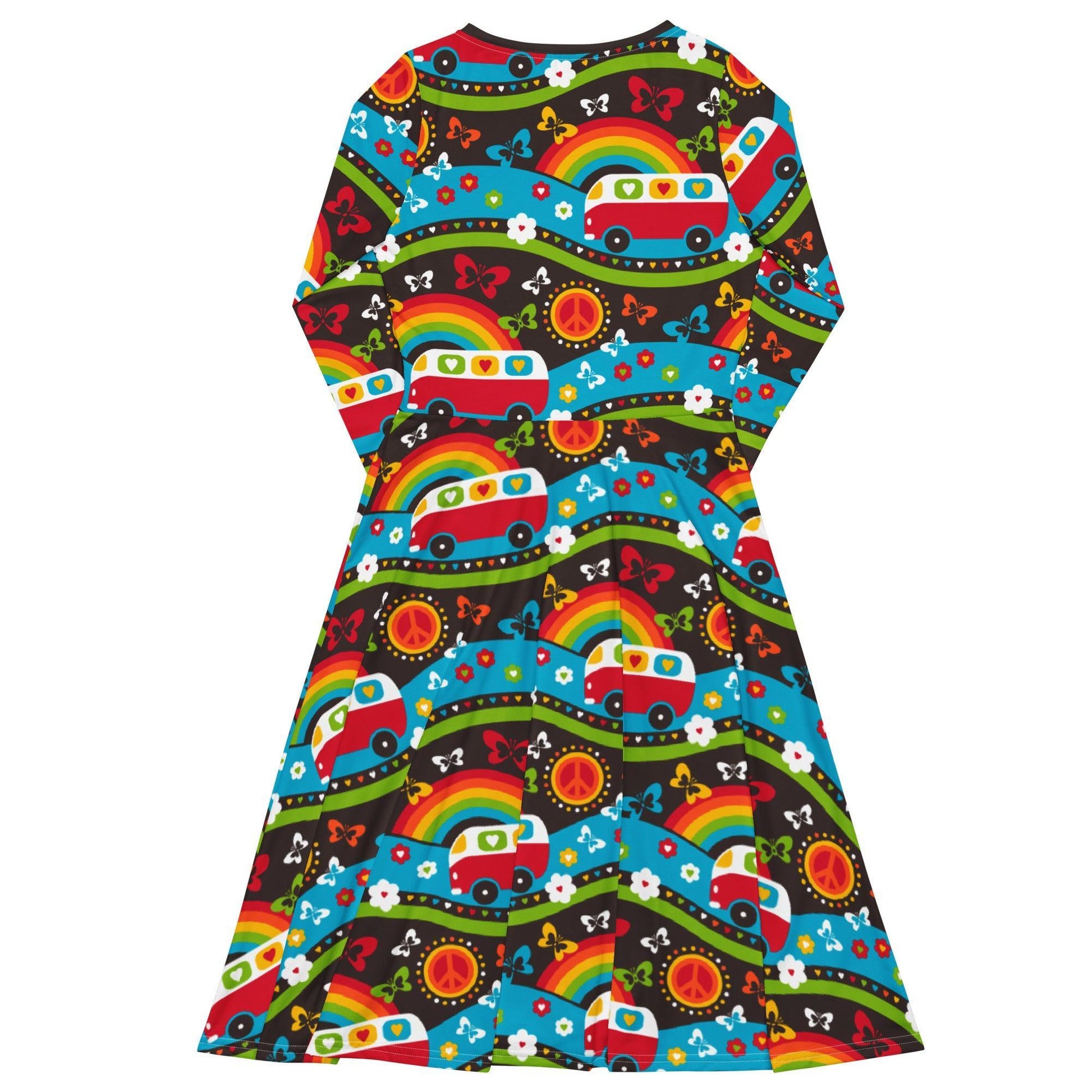 HIPPIE DAY rainbow - Midi Dress With Pockets | SHALMIAK