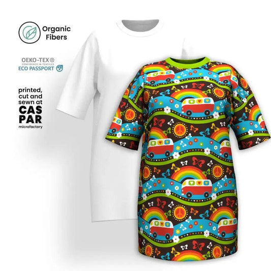 HIPPIE DAY rainbow - Organic Cotton T-Shirt Dress | SHALMIAK