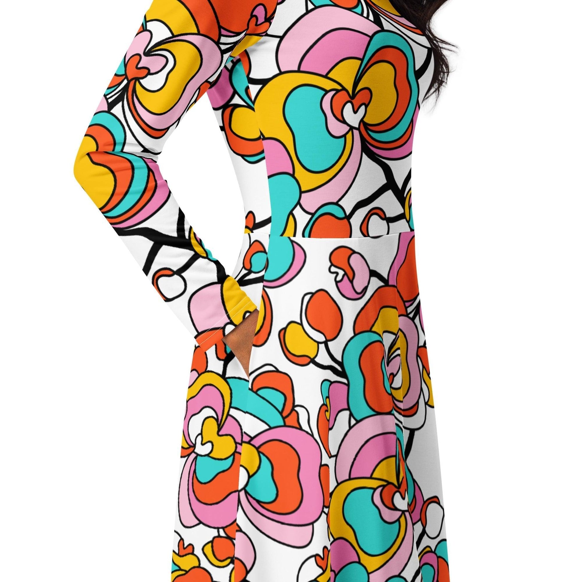 JUBILEE white - Midi Dress With Pockets | SHALMIAK