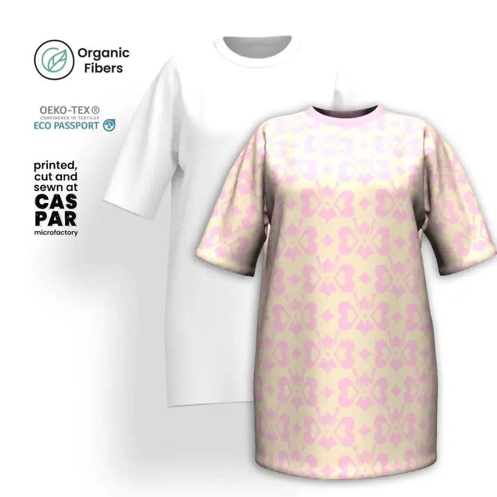 LOVE BUTTERFLY tender pink - Organic Cotton T-Shirt Dress | SHALMIAK