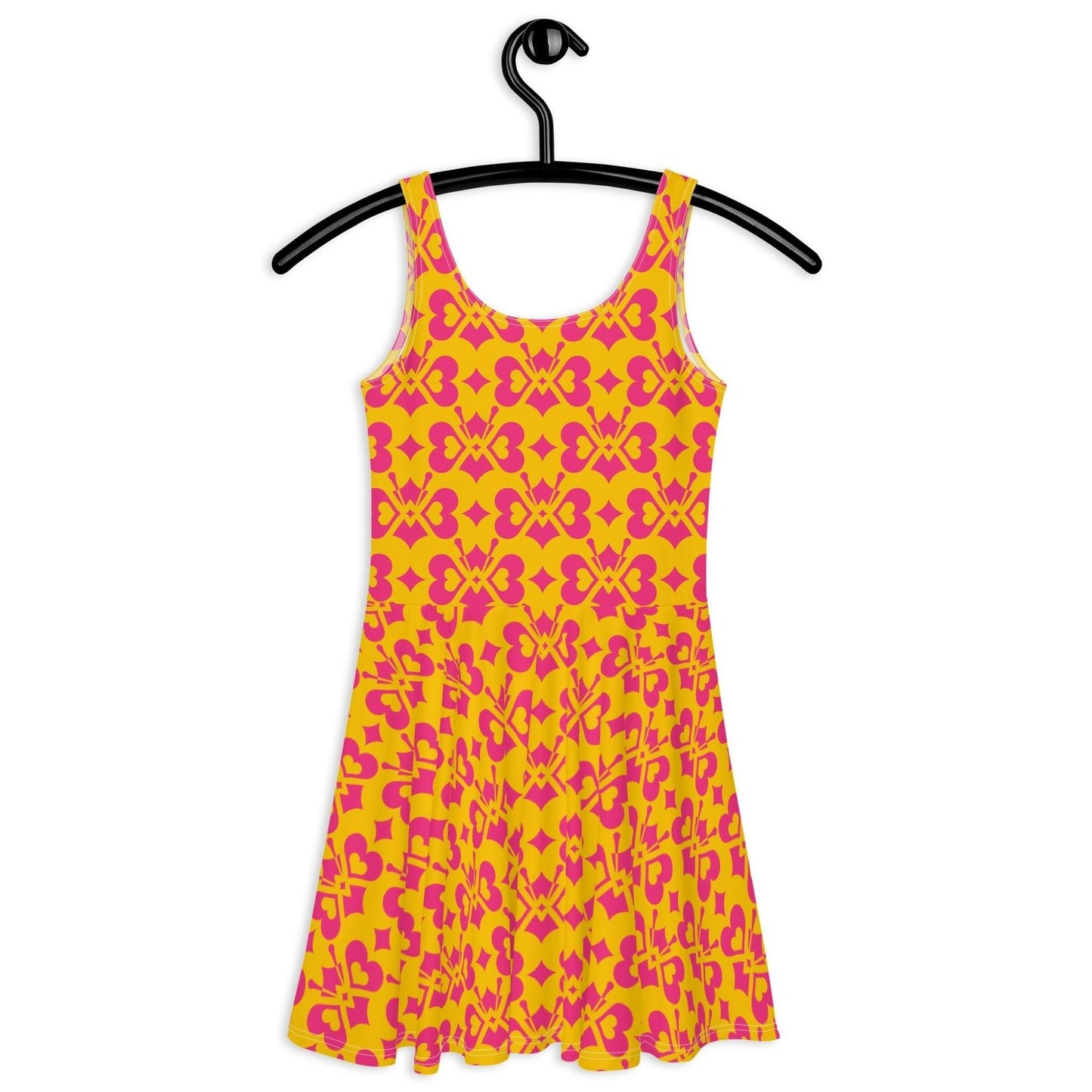 LOVE BUTTERFLY yellow pink - Skater Dress | SHALMIAK