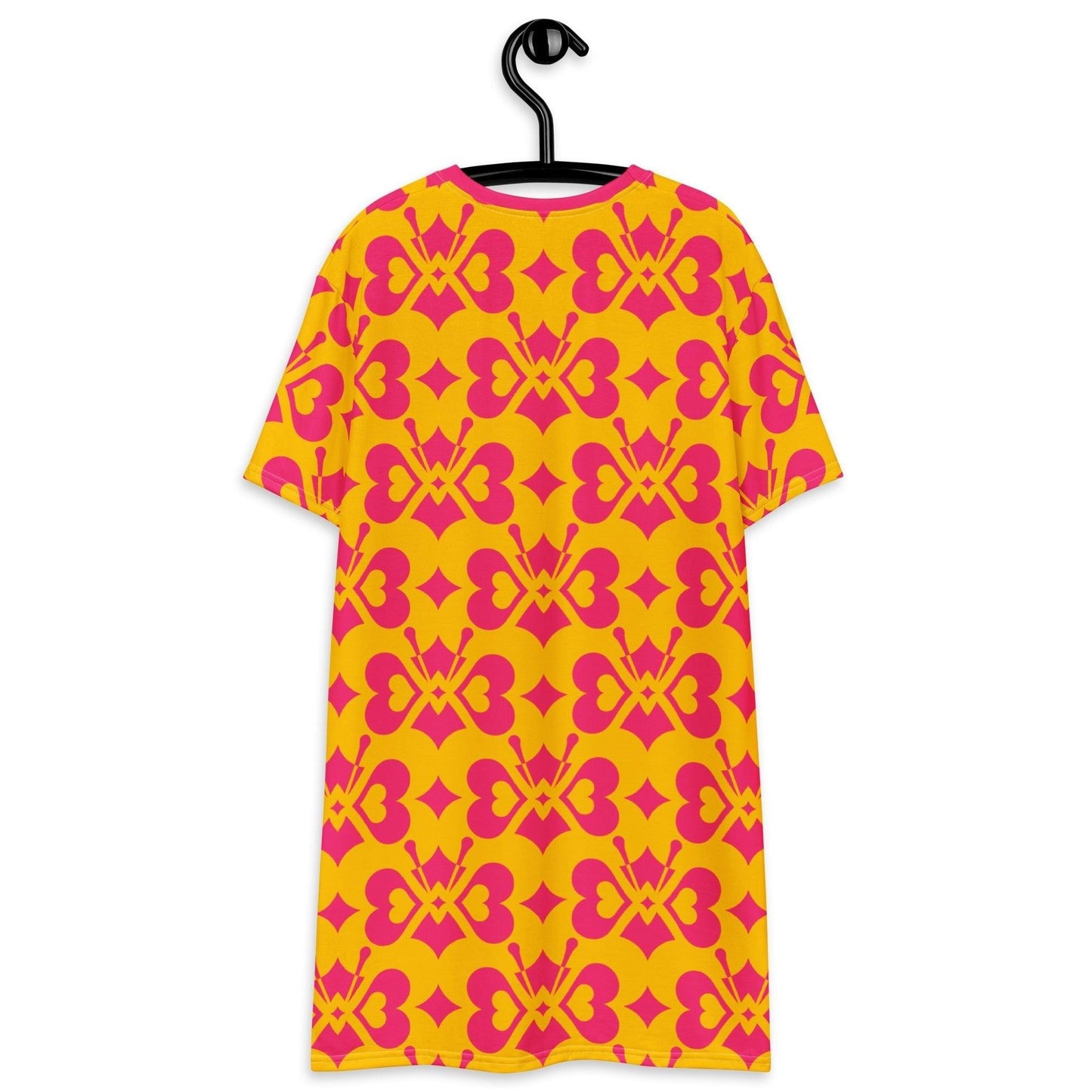 LOVE BUTTERFLY yellow pink - T-Shirt Dress | SHALMIAK