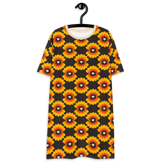LOVE PEARL orange brown - T-Shirt Dress | SHALMIAK