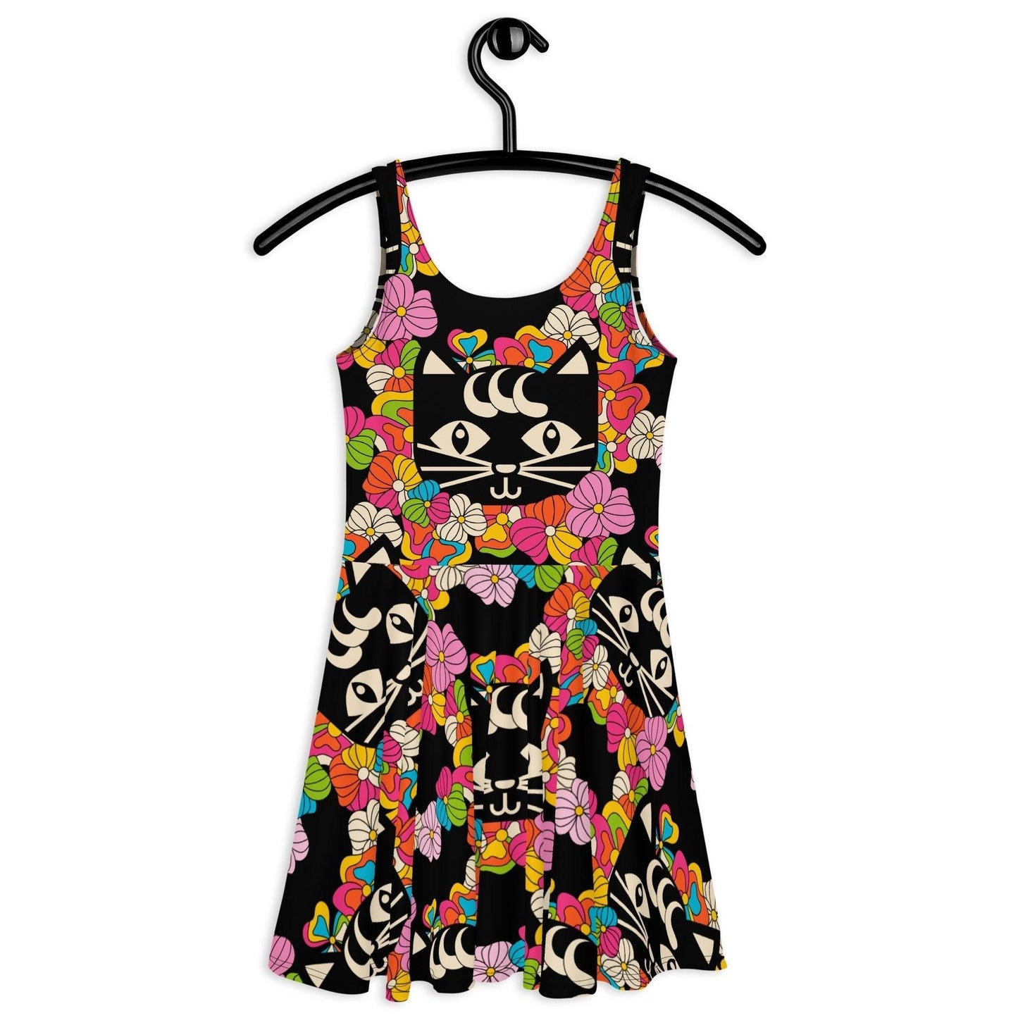 MAGICAT black - Skater Dress with black cats | SHALMIAK
