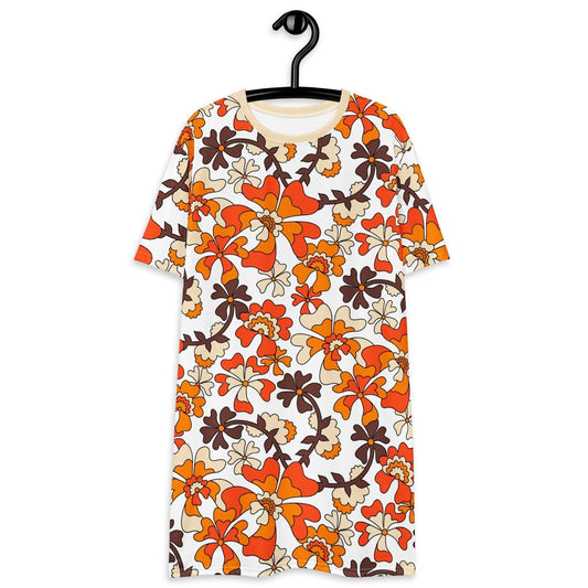 MISS PENNY orange white - T-Shirt Dress | SHALMIAK