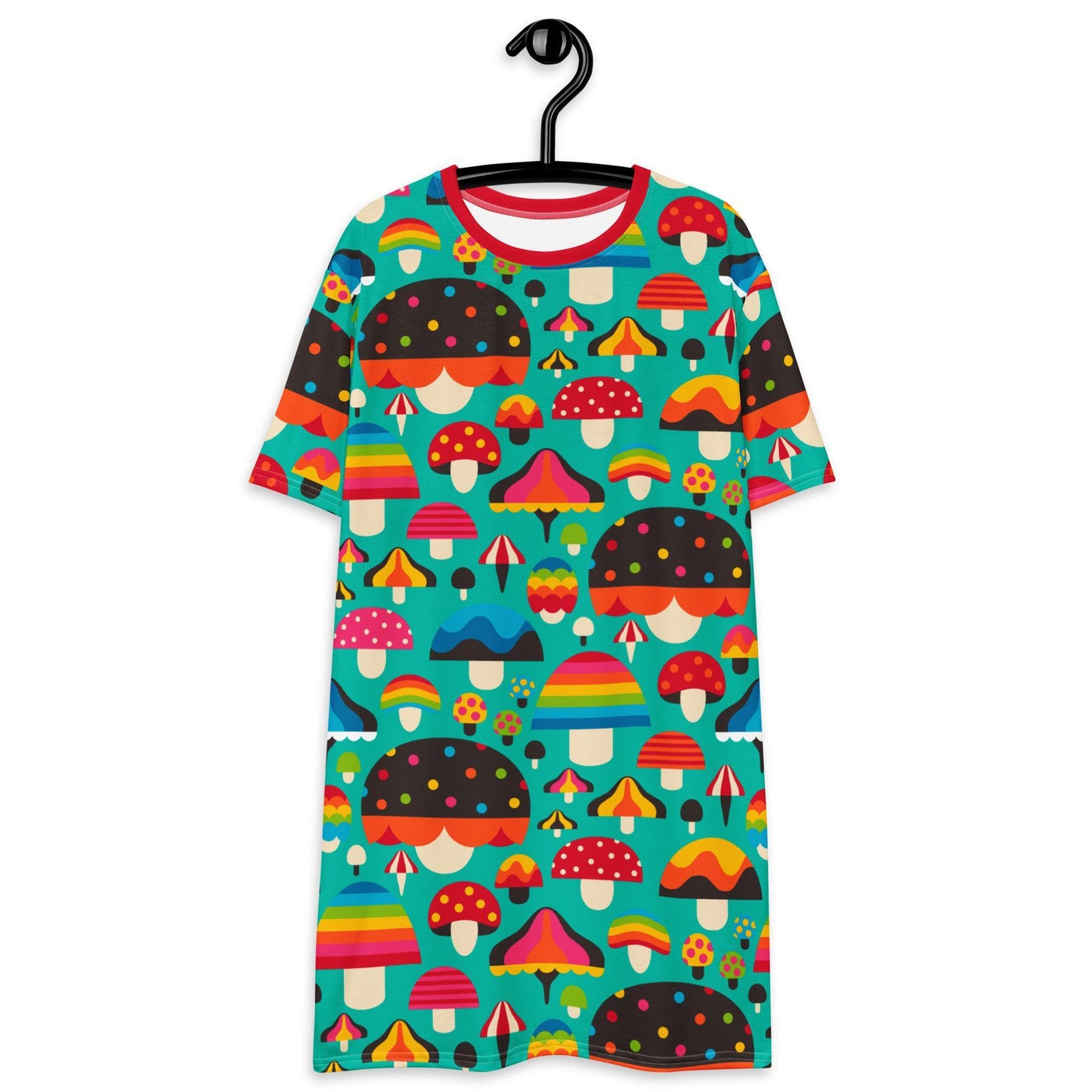 MUSHROOM MANIA mint - T-Shirt Dress | SHALMIAK