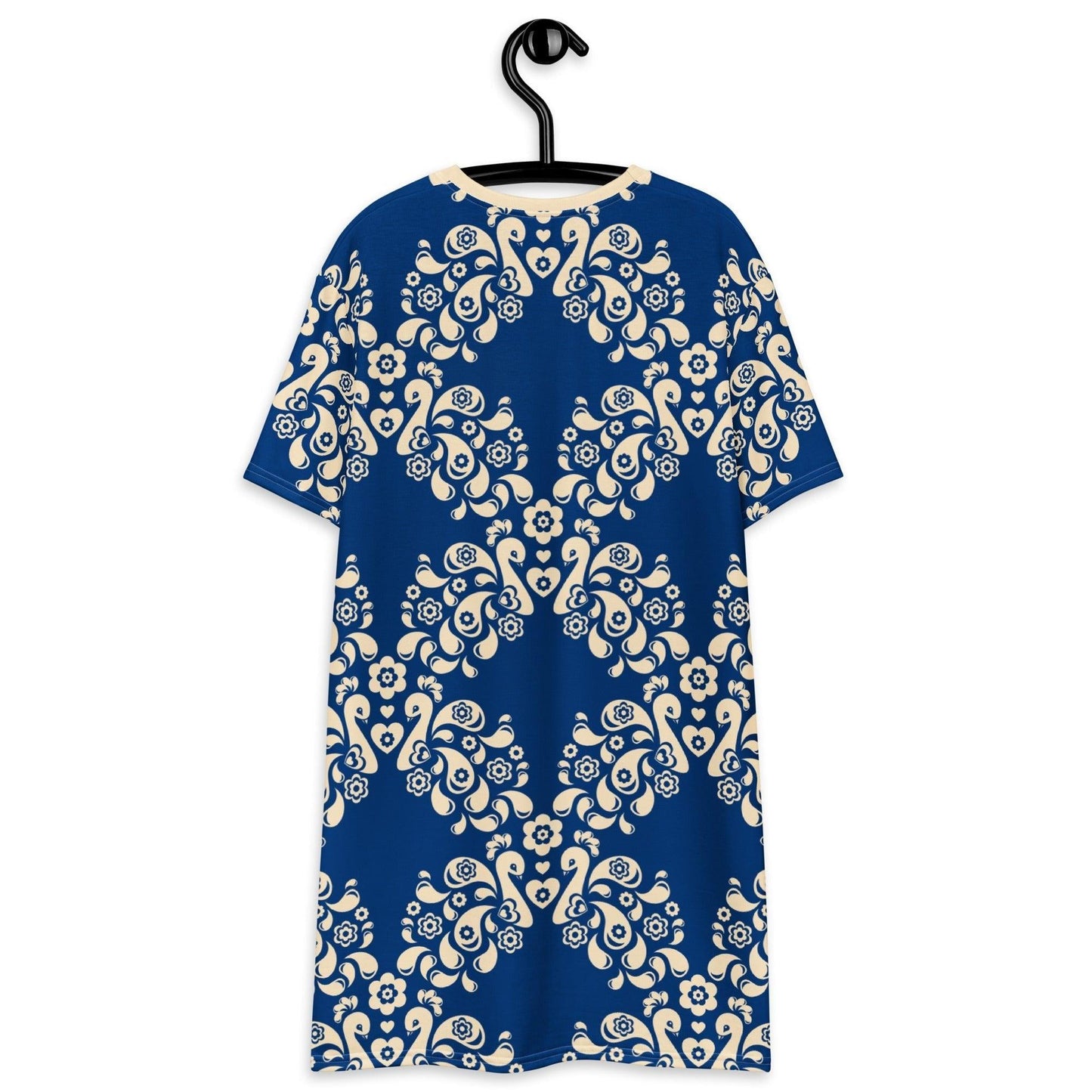 PEACOCK LOVE blue - T-Shirt Dress | SHALMIAK