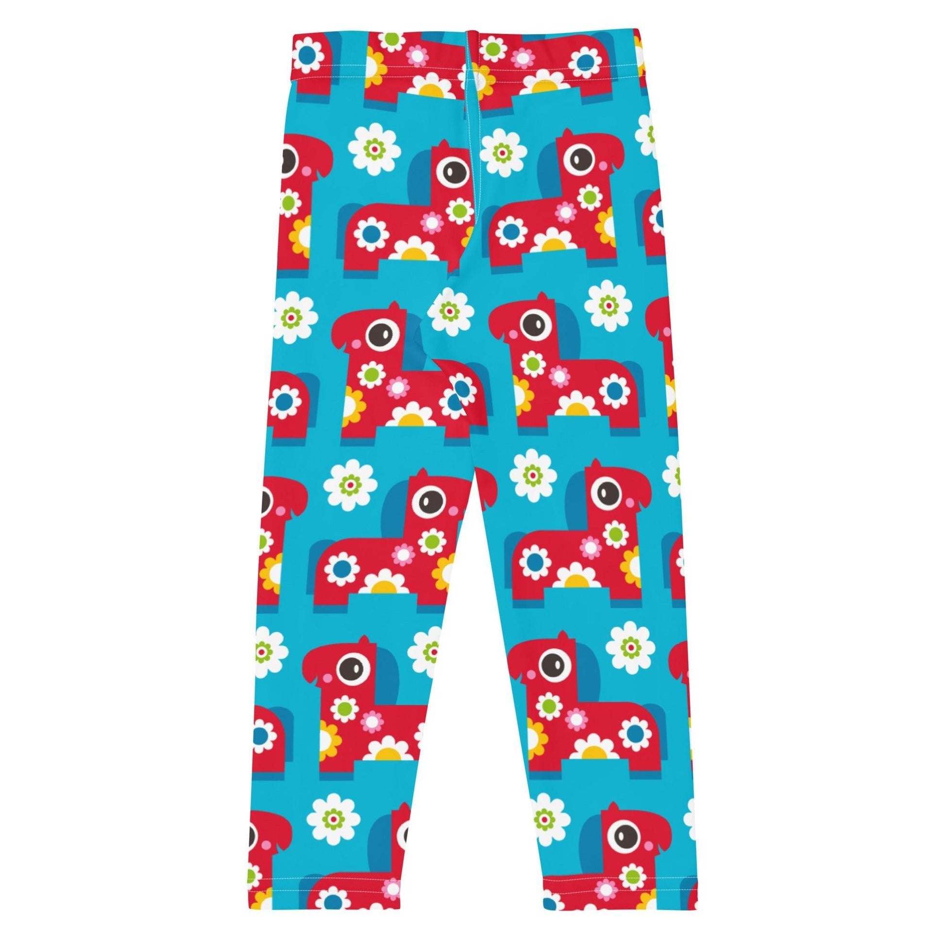 PONY BLOOM turquoise -2- Kids' Leggings | SHALMIAK