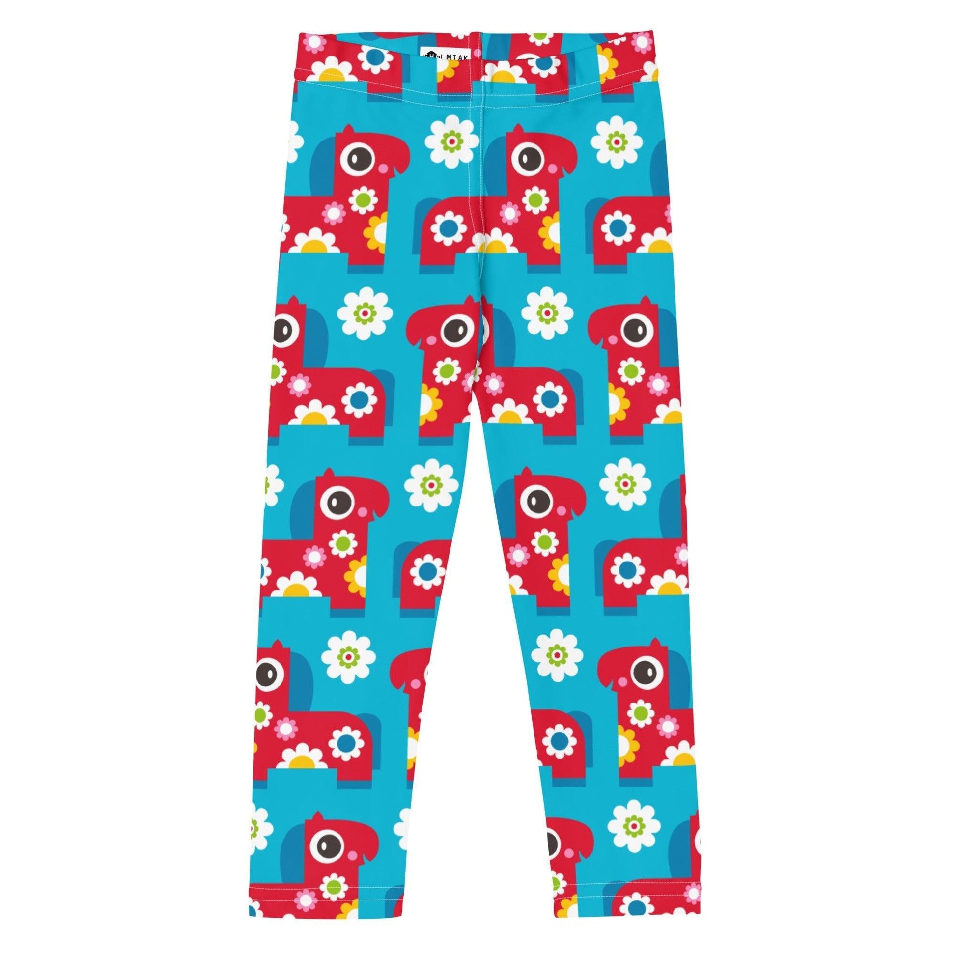 PONY BLOOM turquoise -2- Kids' Leggings | SHALMIAK