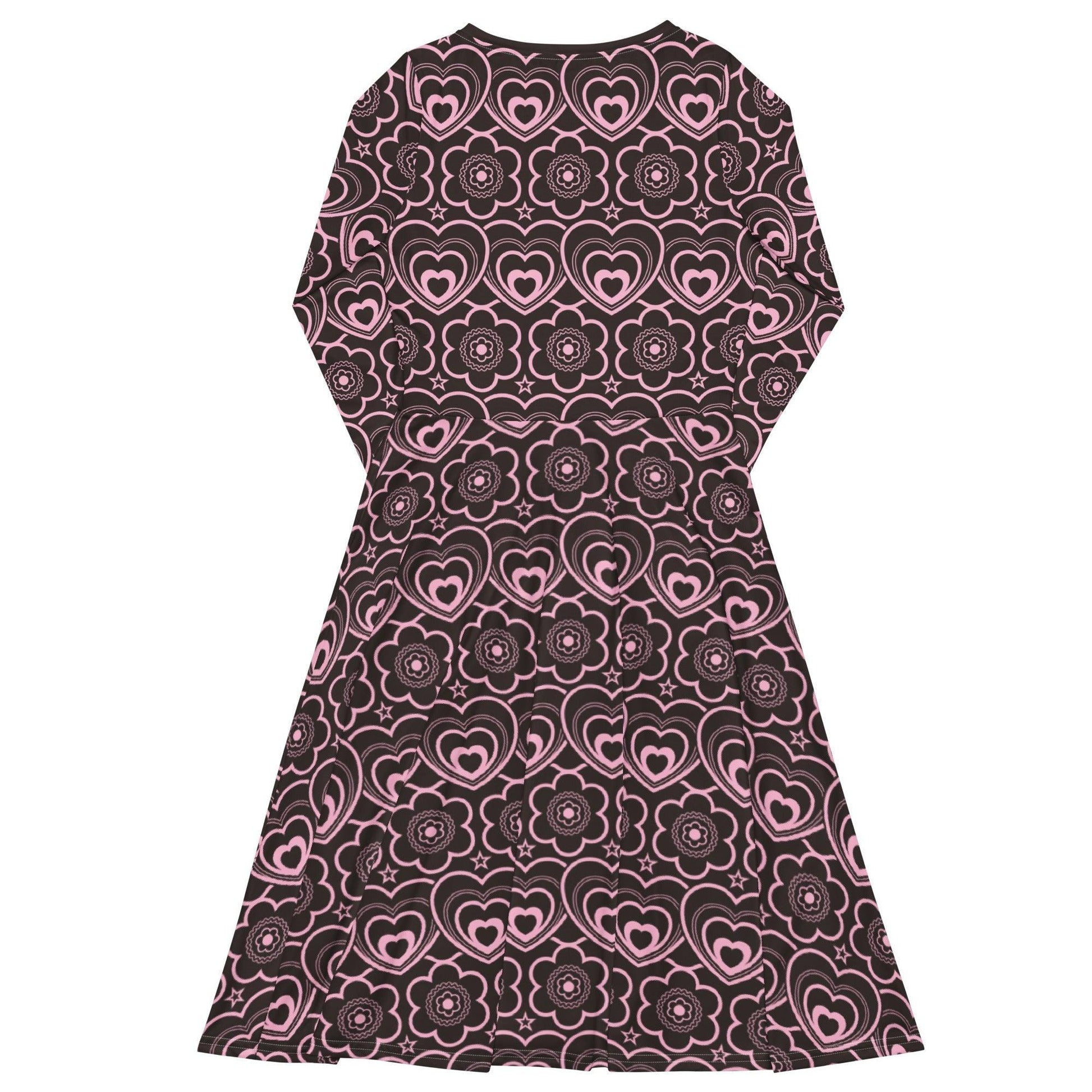 RAMONA pink brown - Midi Dress With Pockets | SHALMIAK