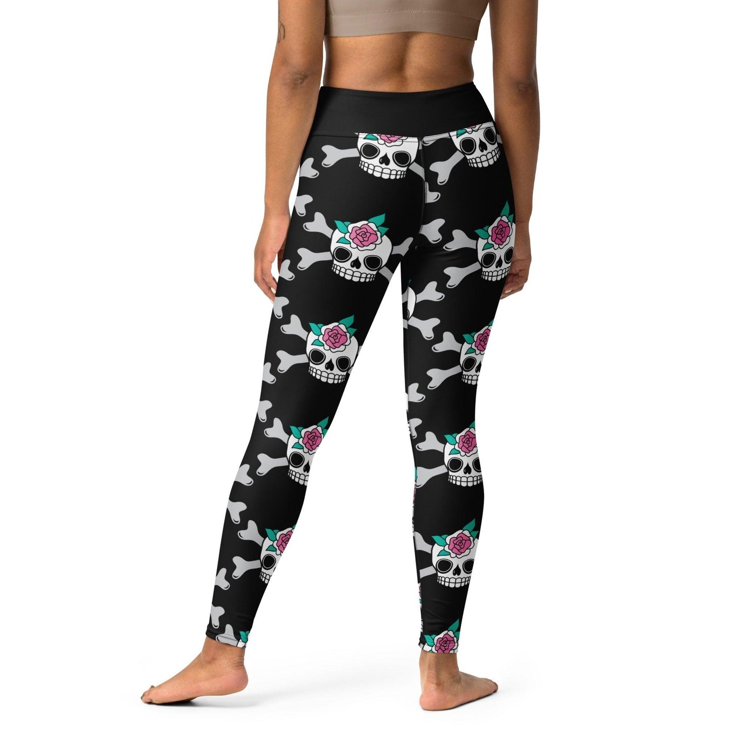 SKULLROSE black -2- Yoga Leggings | SHALMIAK