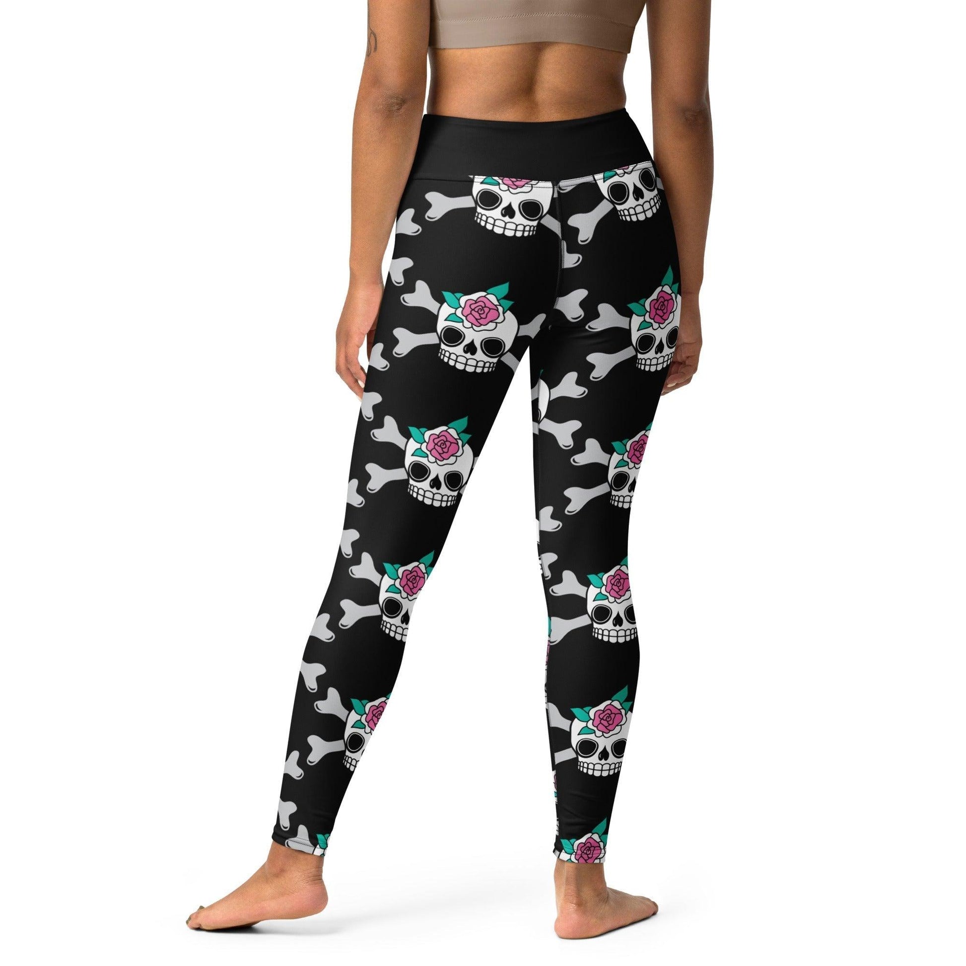SKULLROSE black -2- Yoga Leggings | SHALMIAK