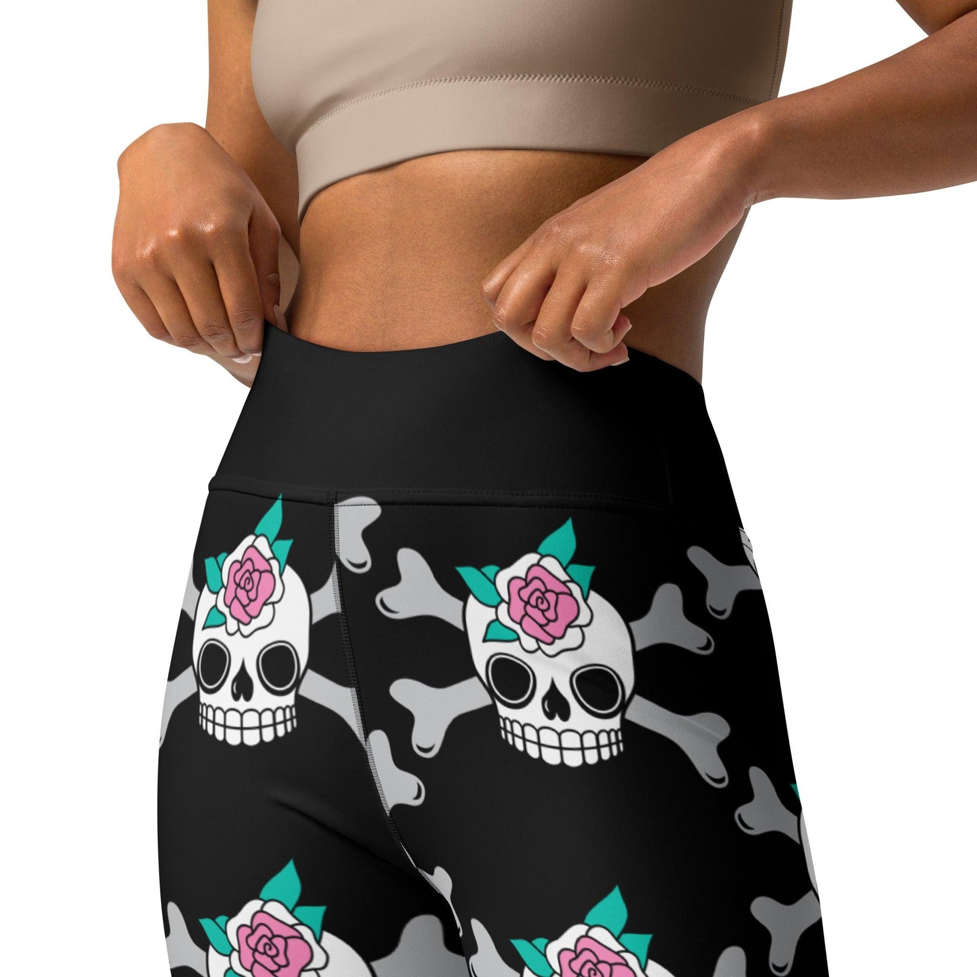 SKULLROSE black -2- Yoga Leggings | SHALMIAK