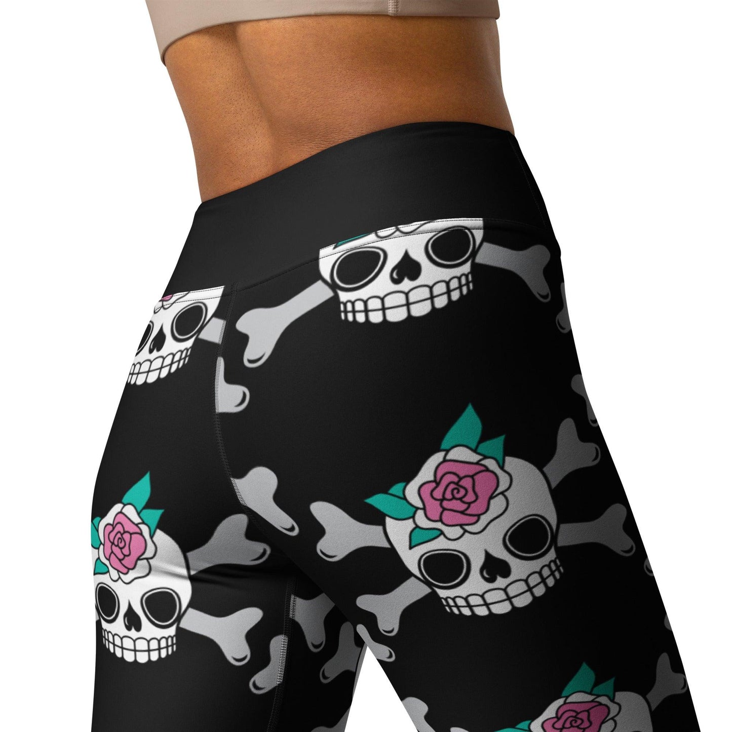 SKULLROSE black -2- Yoga Leggings | SHALMIAK
