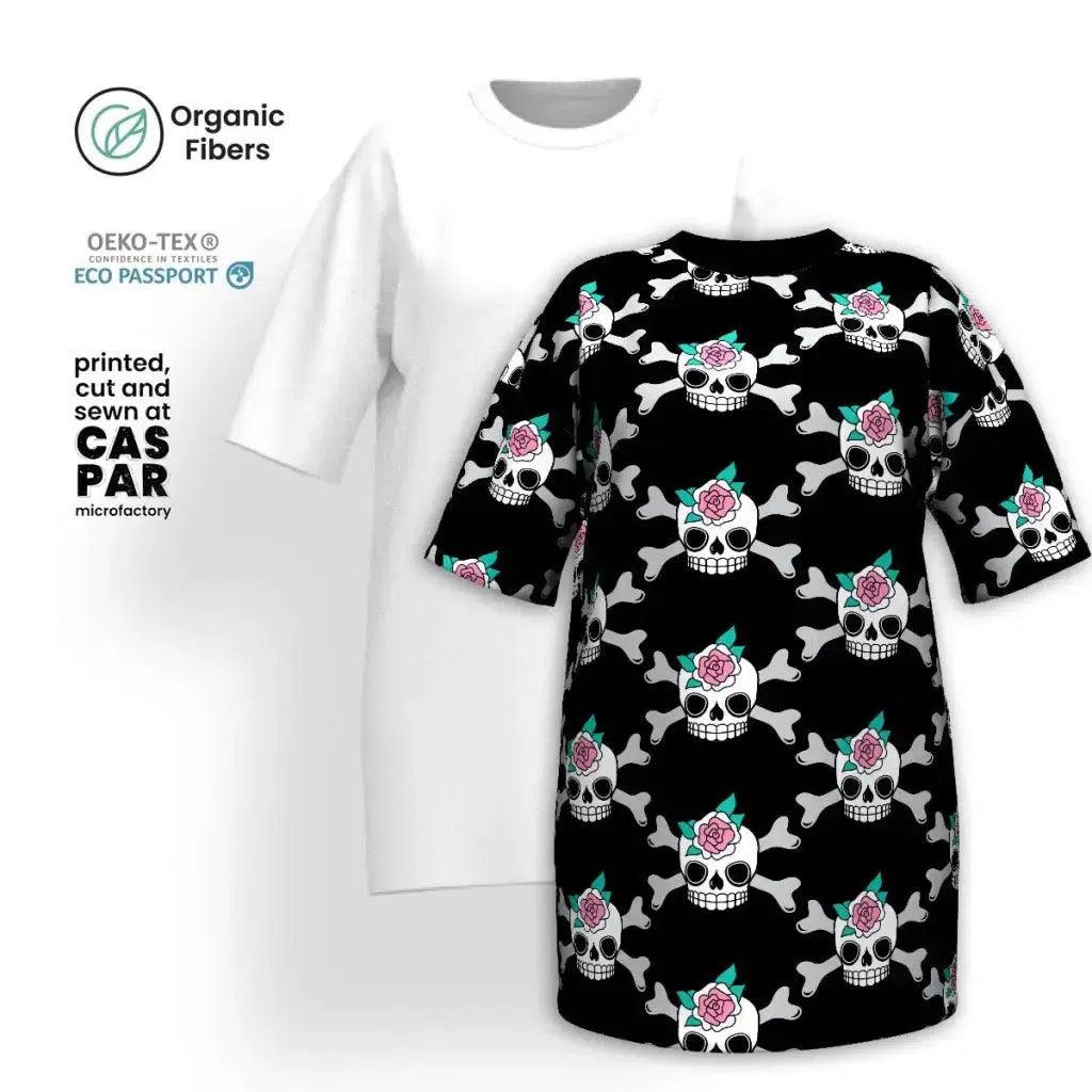 SKULLROSE black - Organic Cotton T-Shirt Dress | SHALMIAK