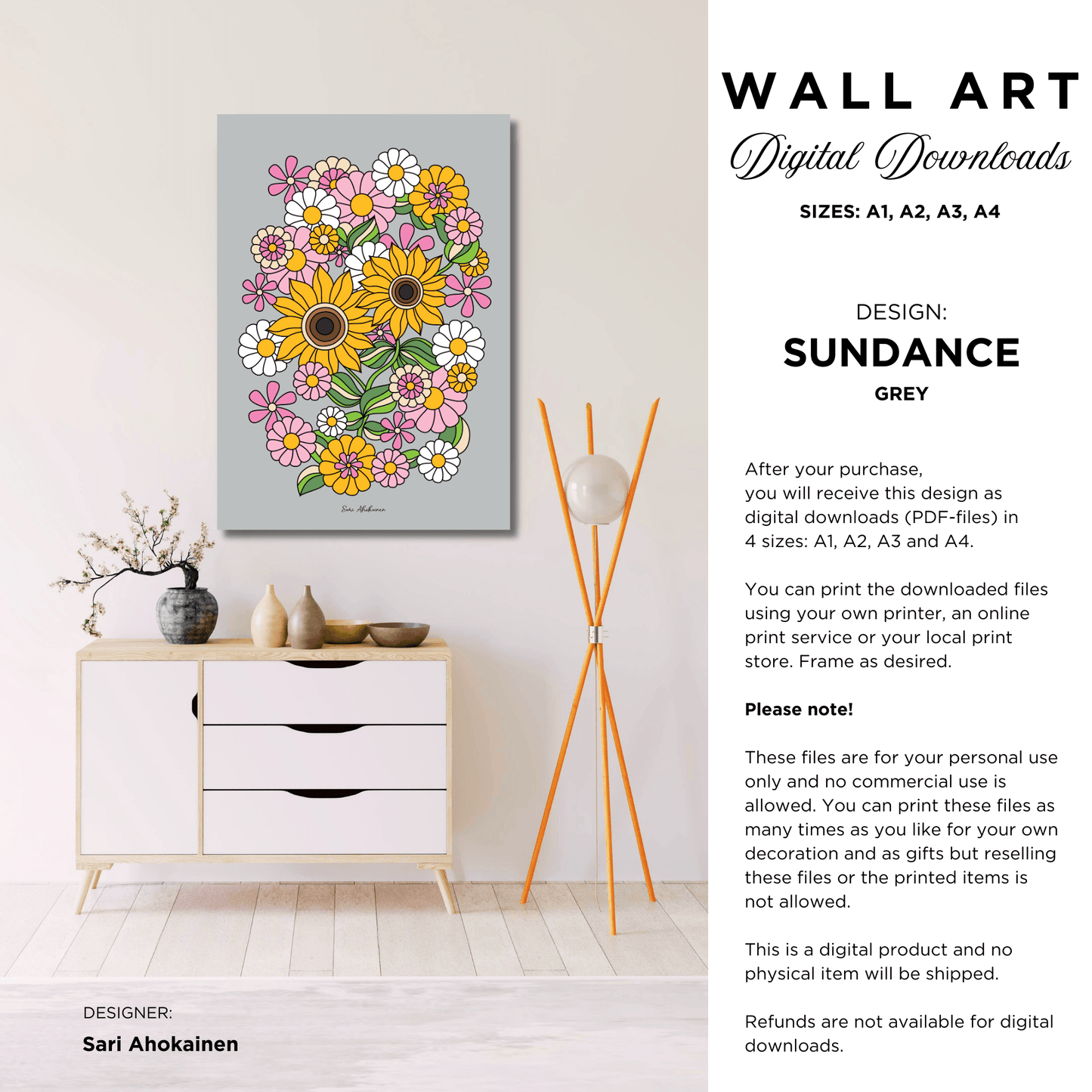 DIGITAL WALL ART - SUNDANCE grey | SHALMIAK