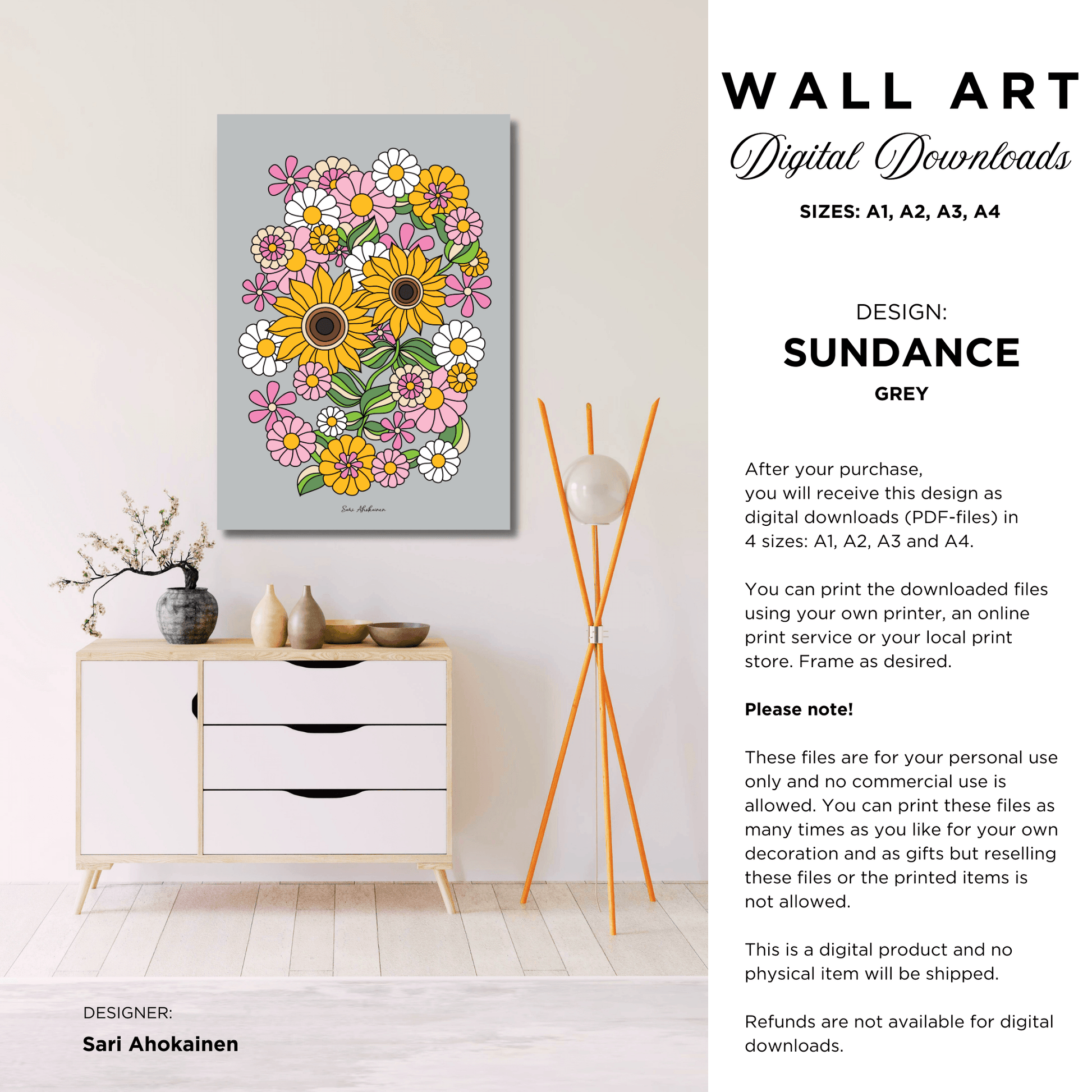 DIGITAL WALL ART - SUNDANCE grey | SHALMIAK