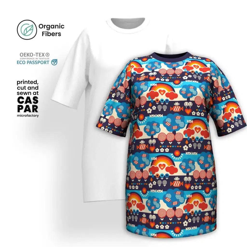 SWEET DAYS blue - Organic Cotton T-Shirt Dress | SHALMIAK
