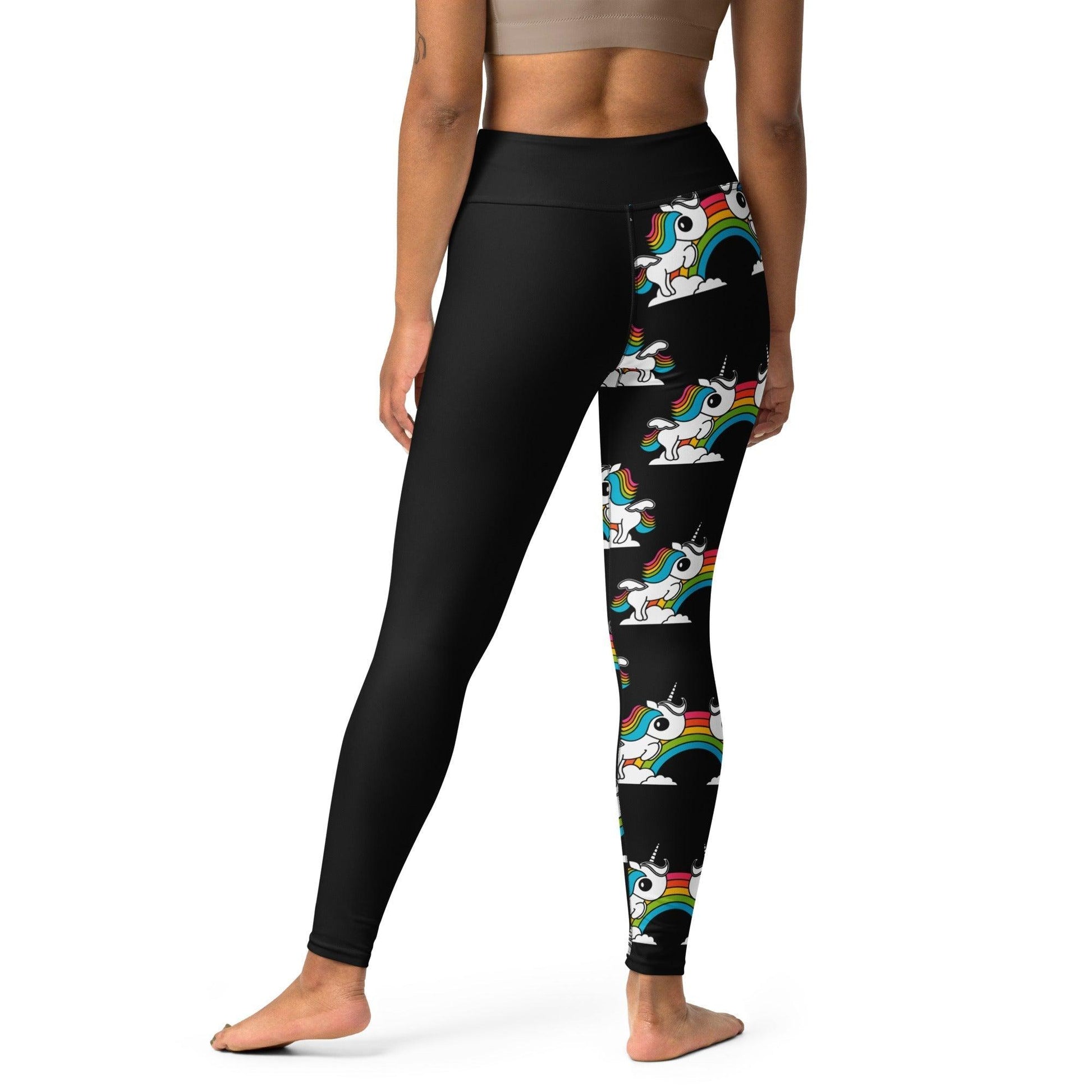 UNIQUE black - Yoga Leggings with unicorns and rainbows | SHALMIAK
