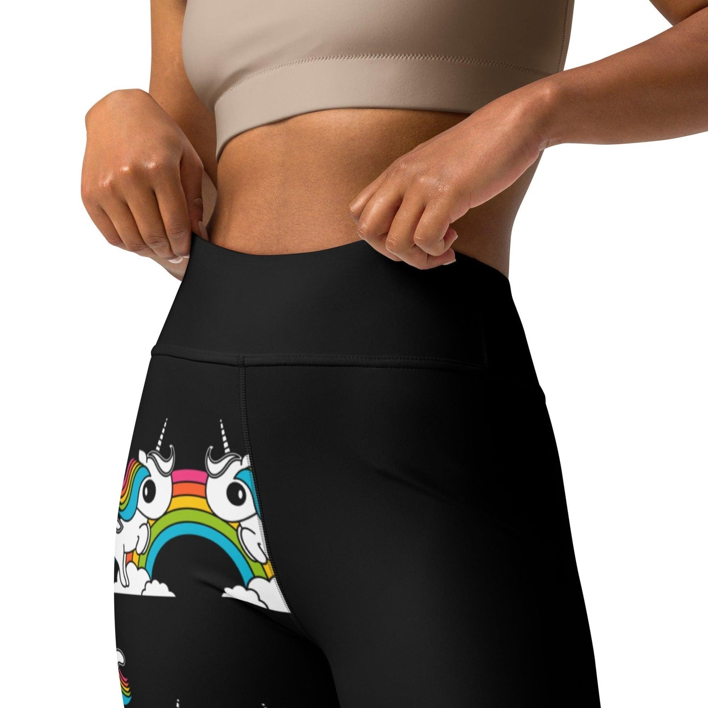 UNIQUE black - Yoga Leggings with unicorns and rainbows | SHALMIAK