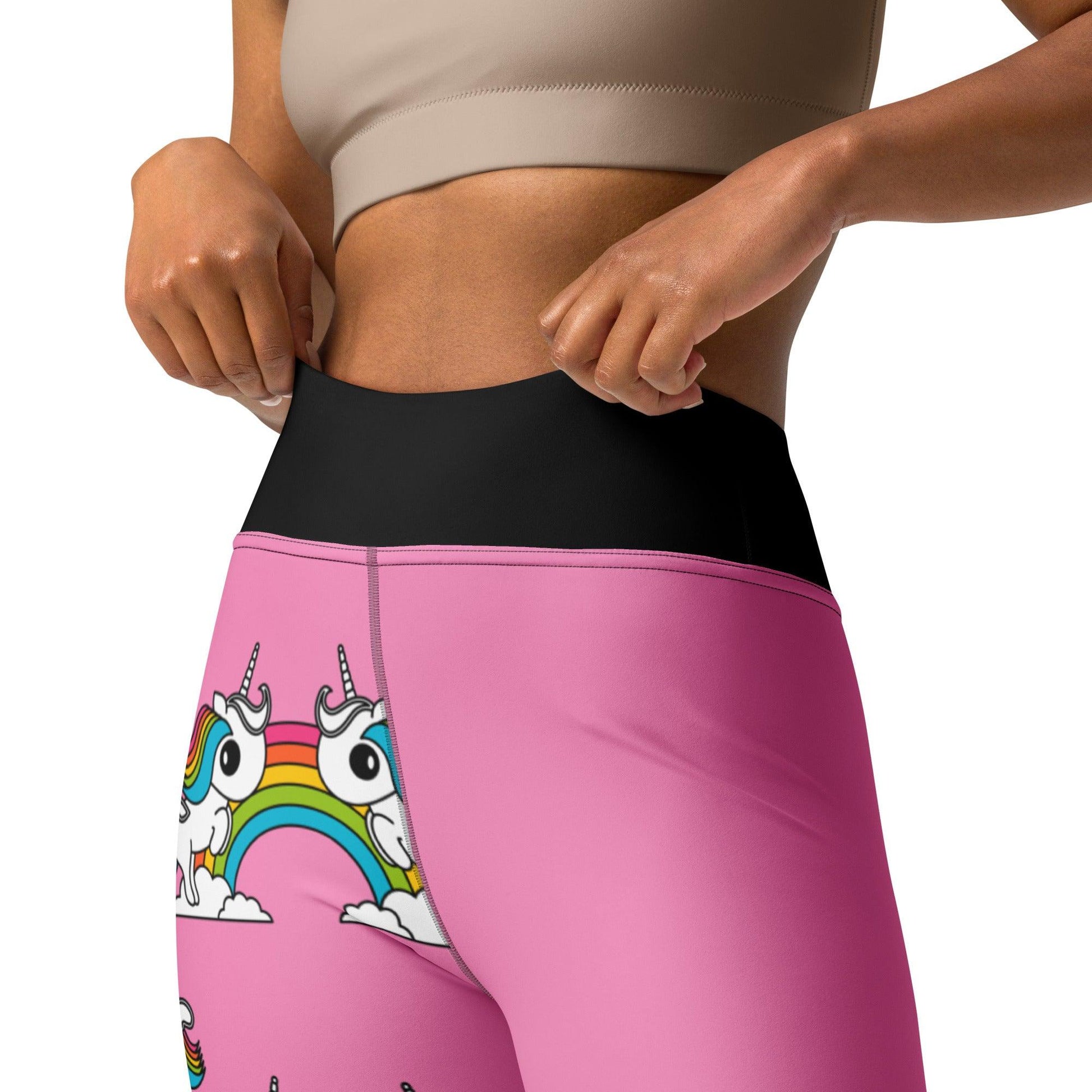 UNIQUE pink - Yoga Leggings with unicorns and rainbows | SHALMIAK