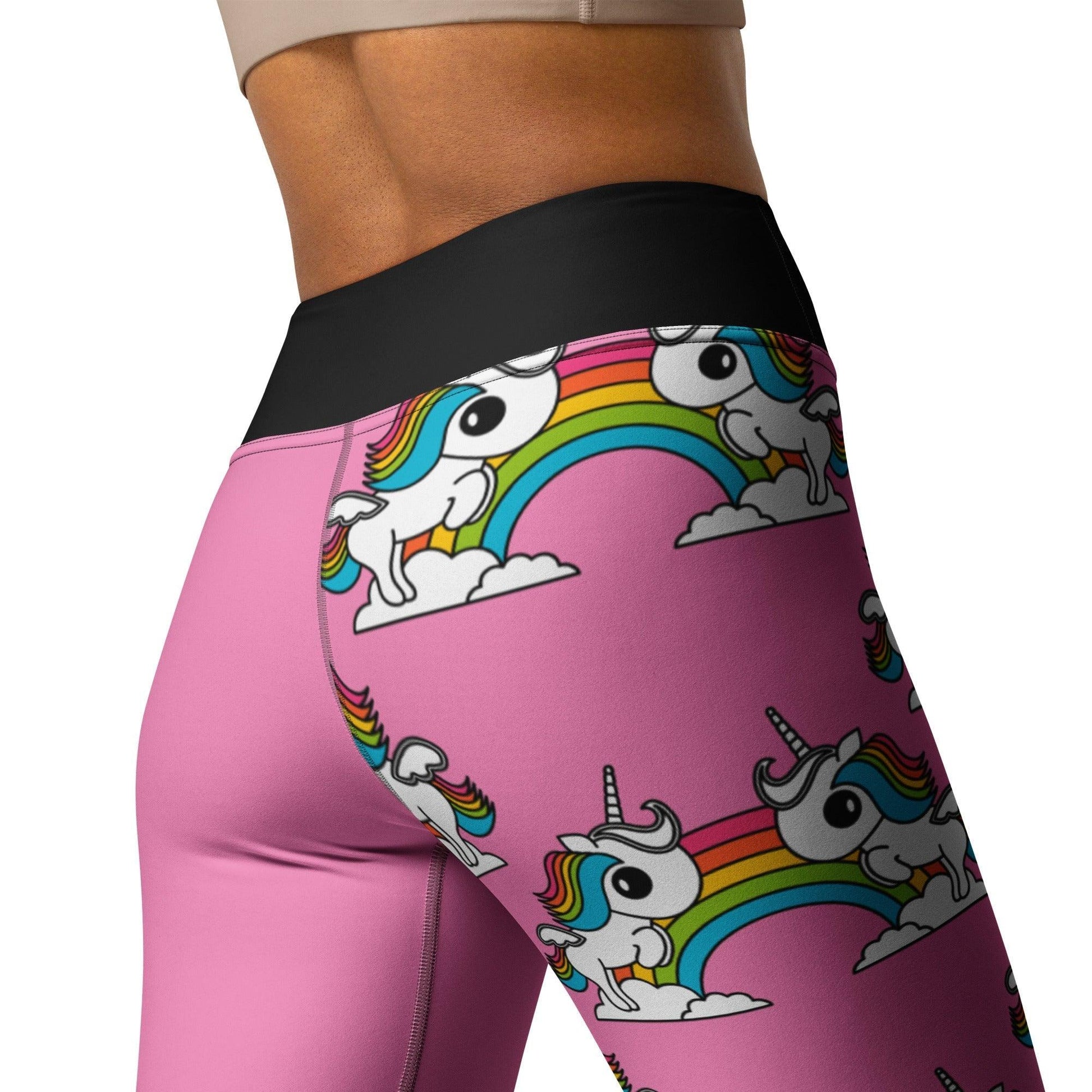 UNIQUE pink - Yoga Leggings with unicorns and rainbows | SHALMIAK