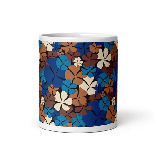 Mug - ADELIE blue brown - Wild Floral Print