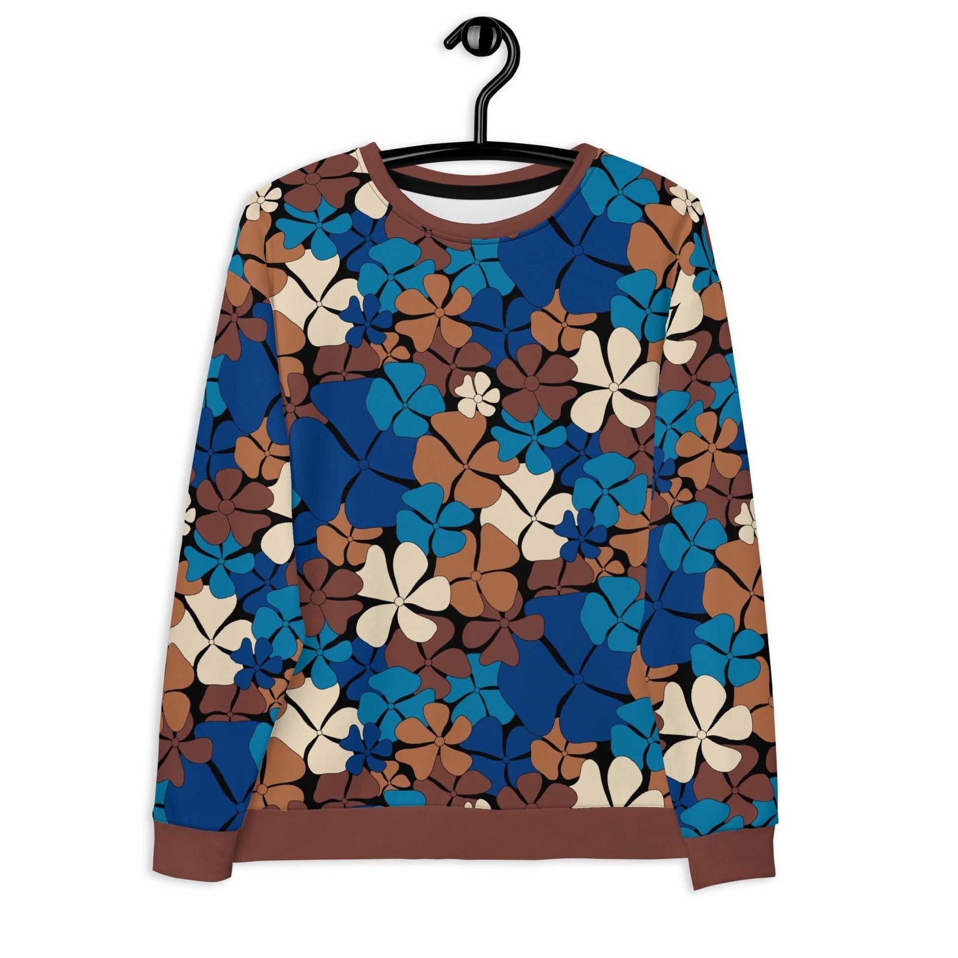 Sweatshirt - ADELIE blue brown - Wild floral print 3XL
